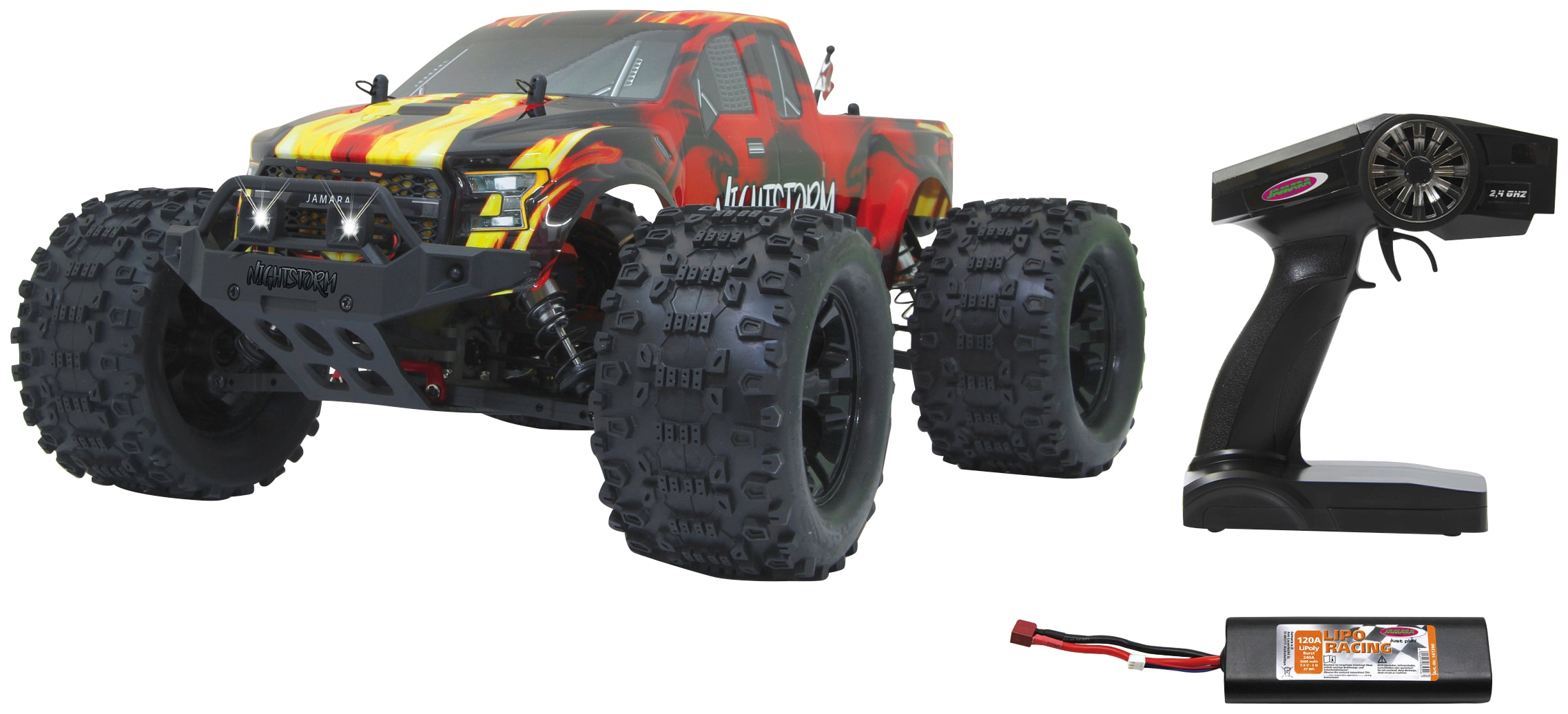 Jamara RC-Monstertruck »Nightstorm Monstertruck BL 4WD«, 1:10, 2,4 GHz, mit LED