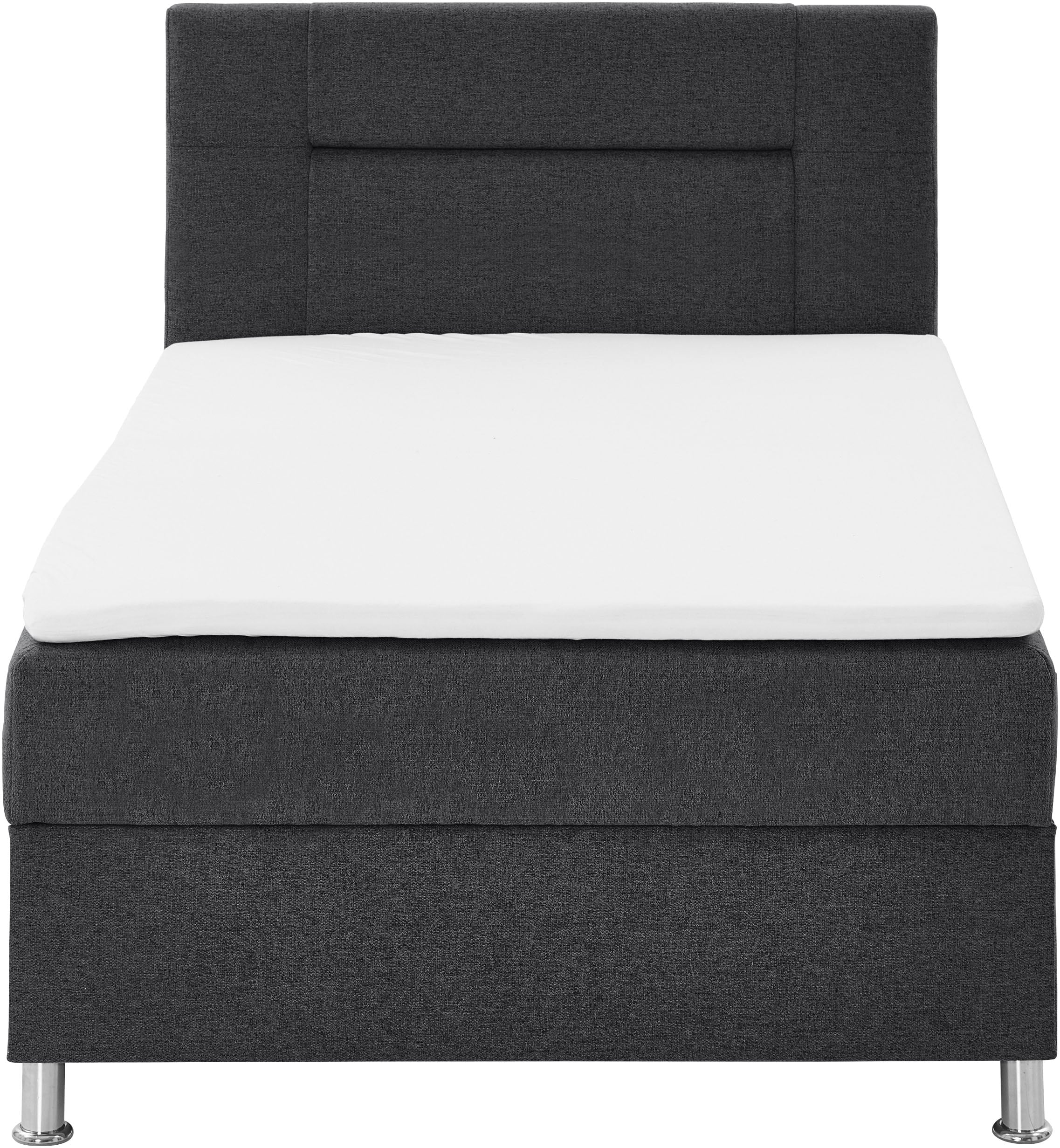 Home affaire Boxbett »ESCALON, Polsterbett mit Bettkasten, inkl. Taschenfederkernmatratze H3« mit Anti-Slip-Topper, Strukturstoff-Bezug, Liegefläche 120x200 cm