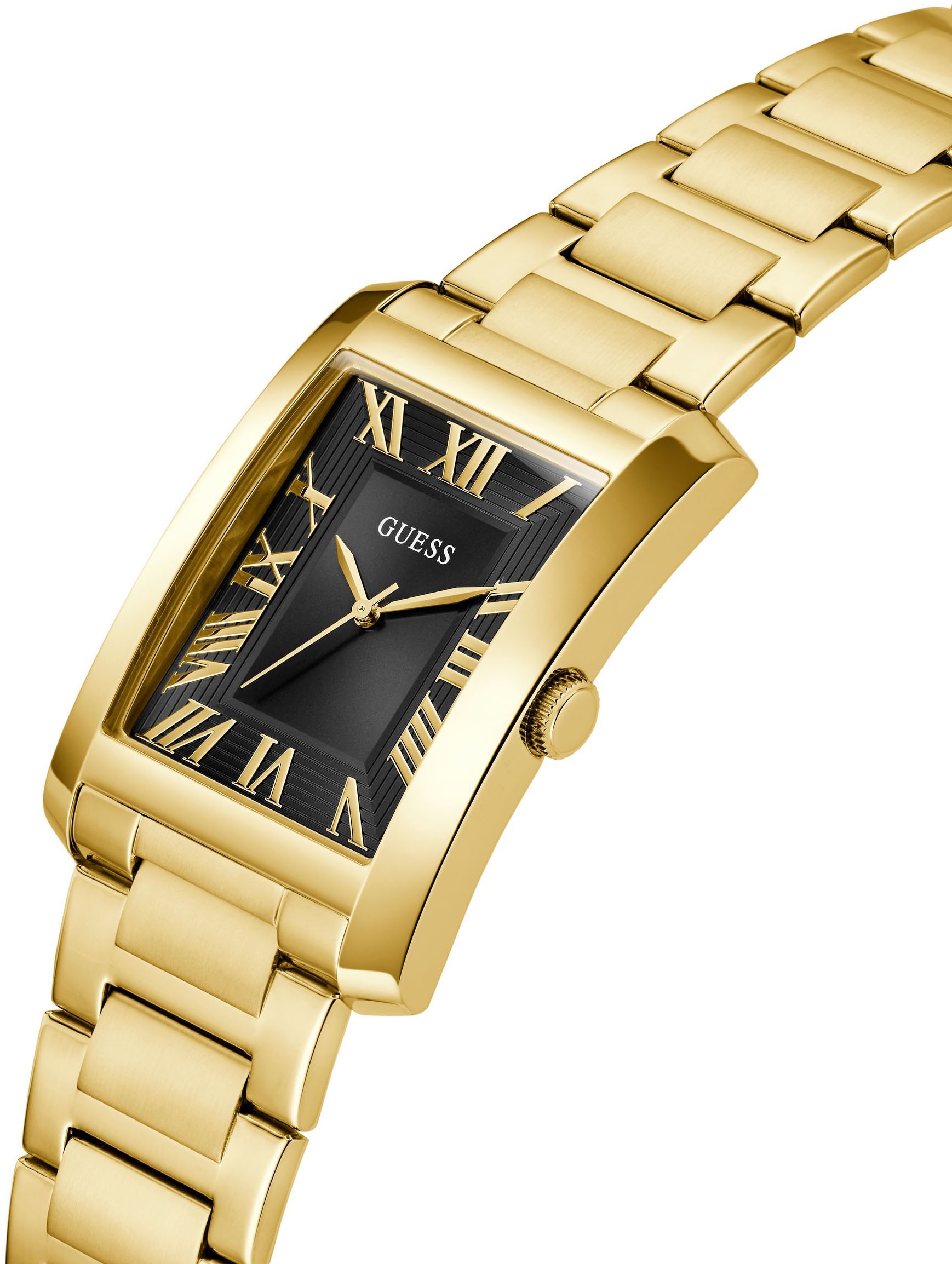 Guess Quarzuhr »CLYDE« Armbanduhr, Herrenuhr, Edelstahlarmband