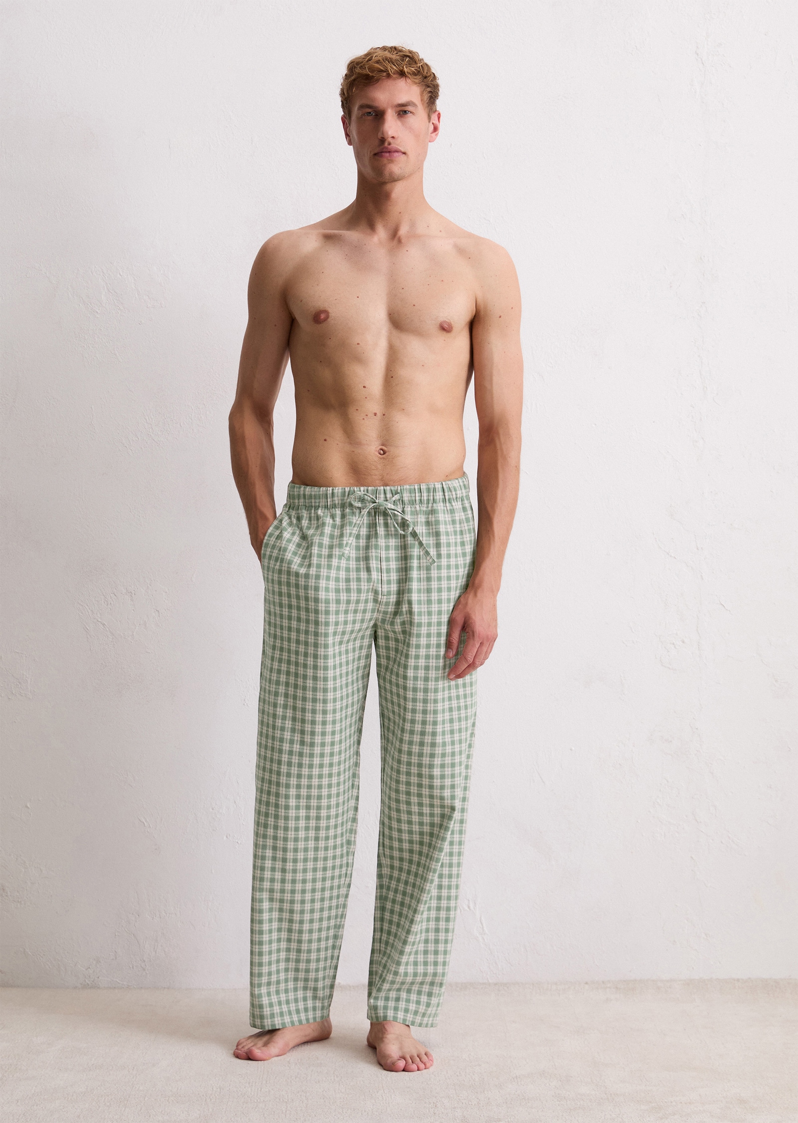 Marc O'Polo Pyjamahose »Cozy Flannel«  mit Gummizug und Bindeband, Cotton, gerades Bein