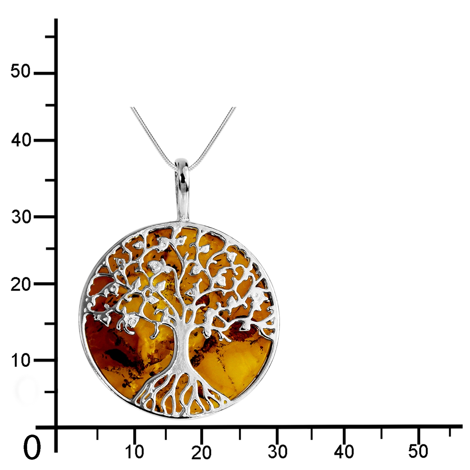 OSTSEE-SCHMUCK Kette mit Anhänger »- Lebensbaum 28 mm - Silber 925/000 - Bernstein«