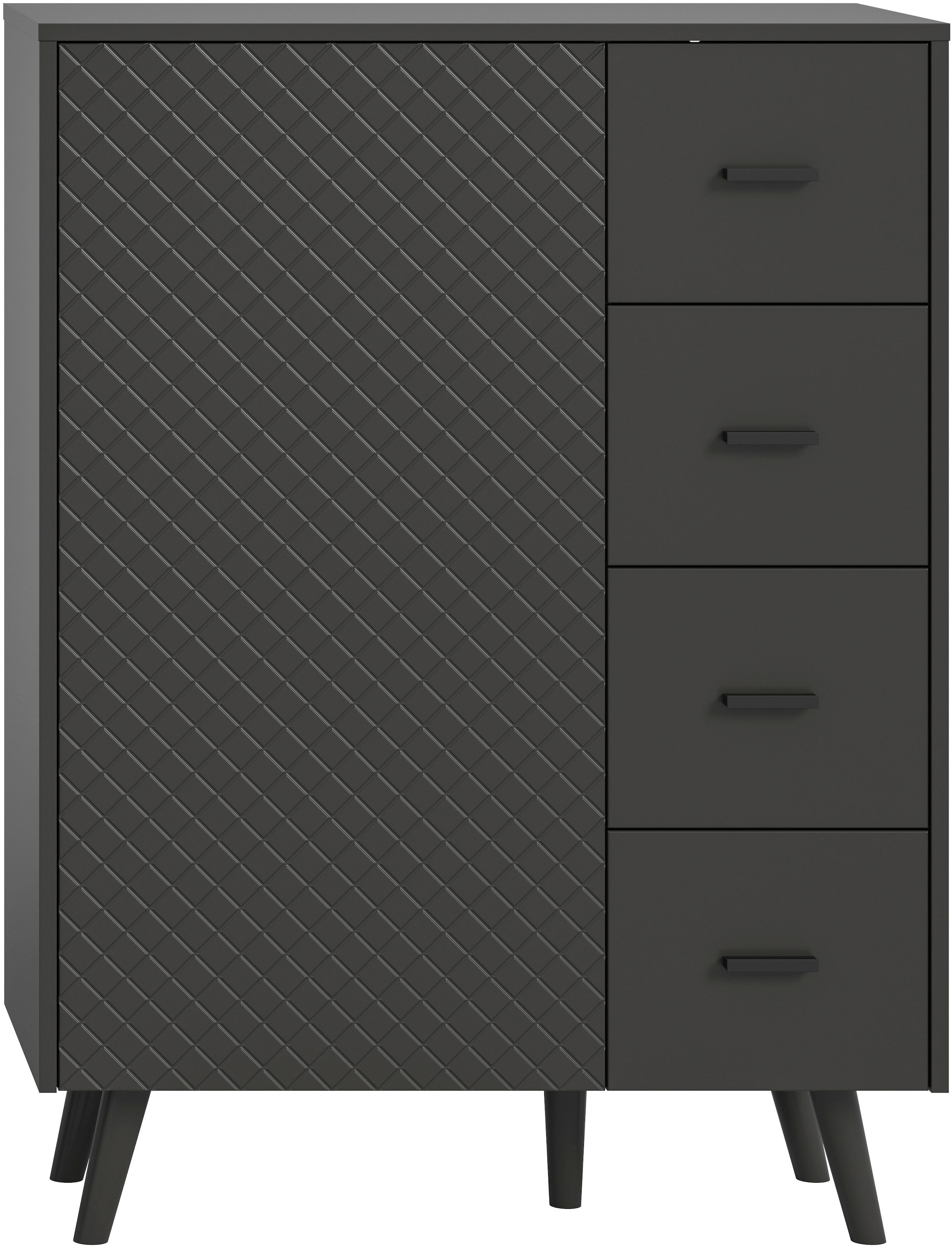 Home affaire Kommode »RHOMBUS,hochwertige MDF-Front mit Karo-Optik« 1 Stk. tlg. Kommode, Anrichte, Wohnzimmer, Esszimmer