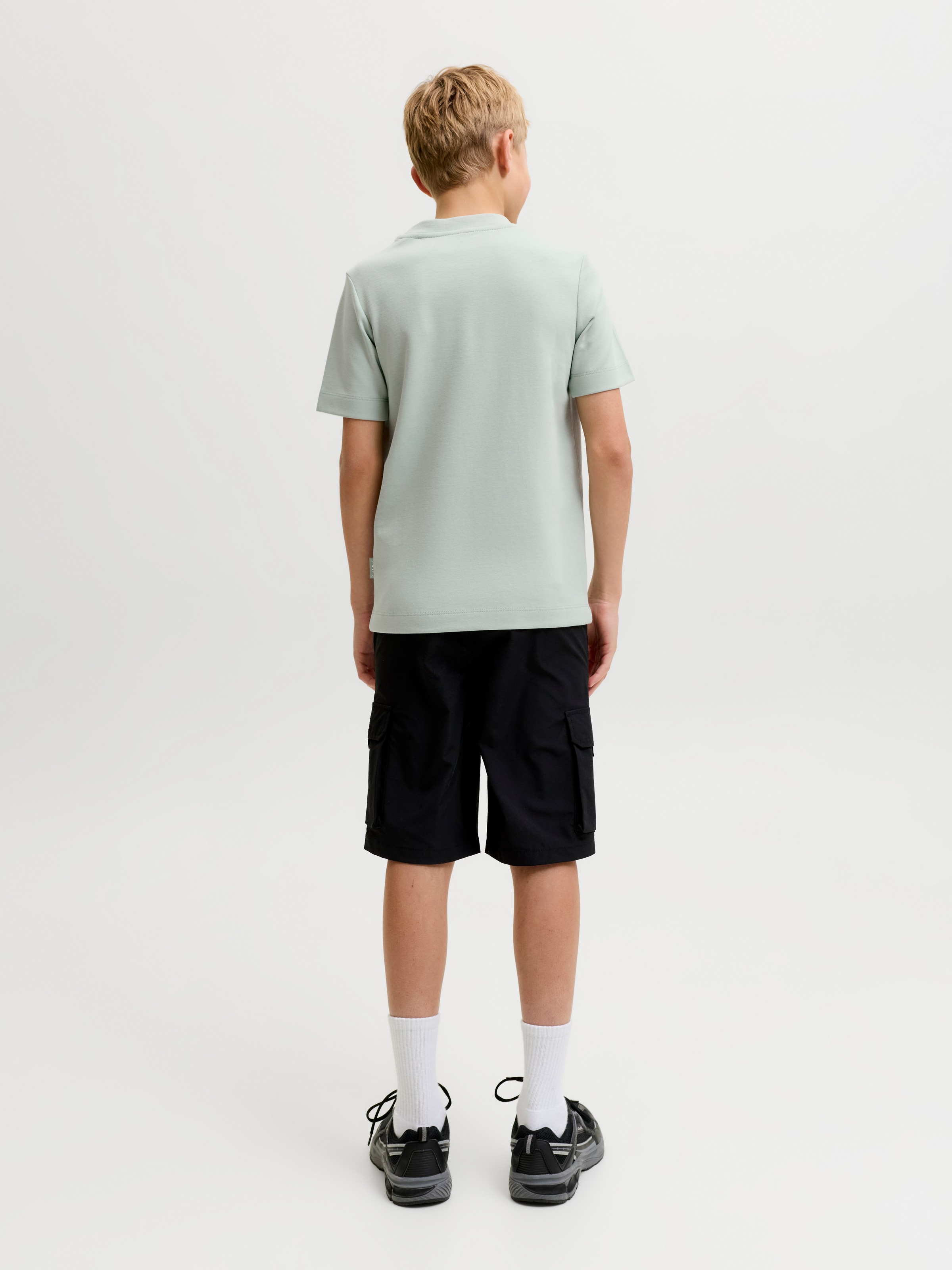 Jack & Jones Junior T-Shirt »JCOFUSION CHEST BRAND TEE SS CN JNR« Materialmix, regular Fit, Kurzarm