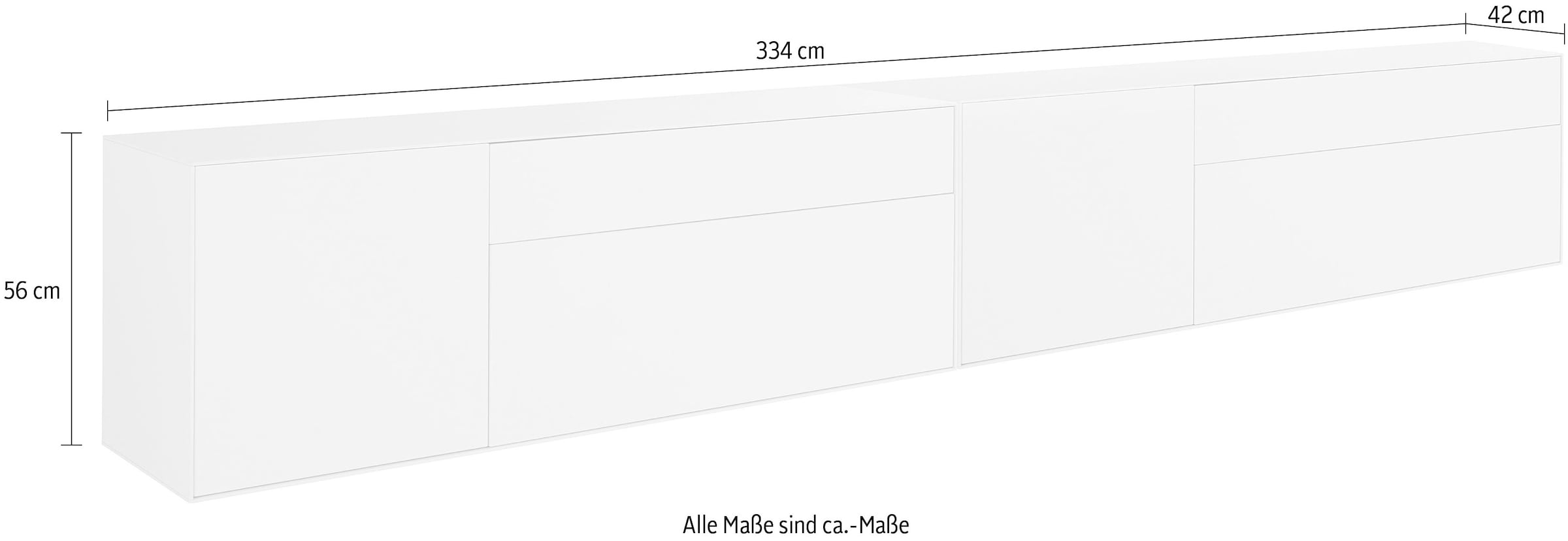 LeGer Home by Lena Gercke Lowboard »Essentials«, (2 St.), Breite: 334cm, MDF