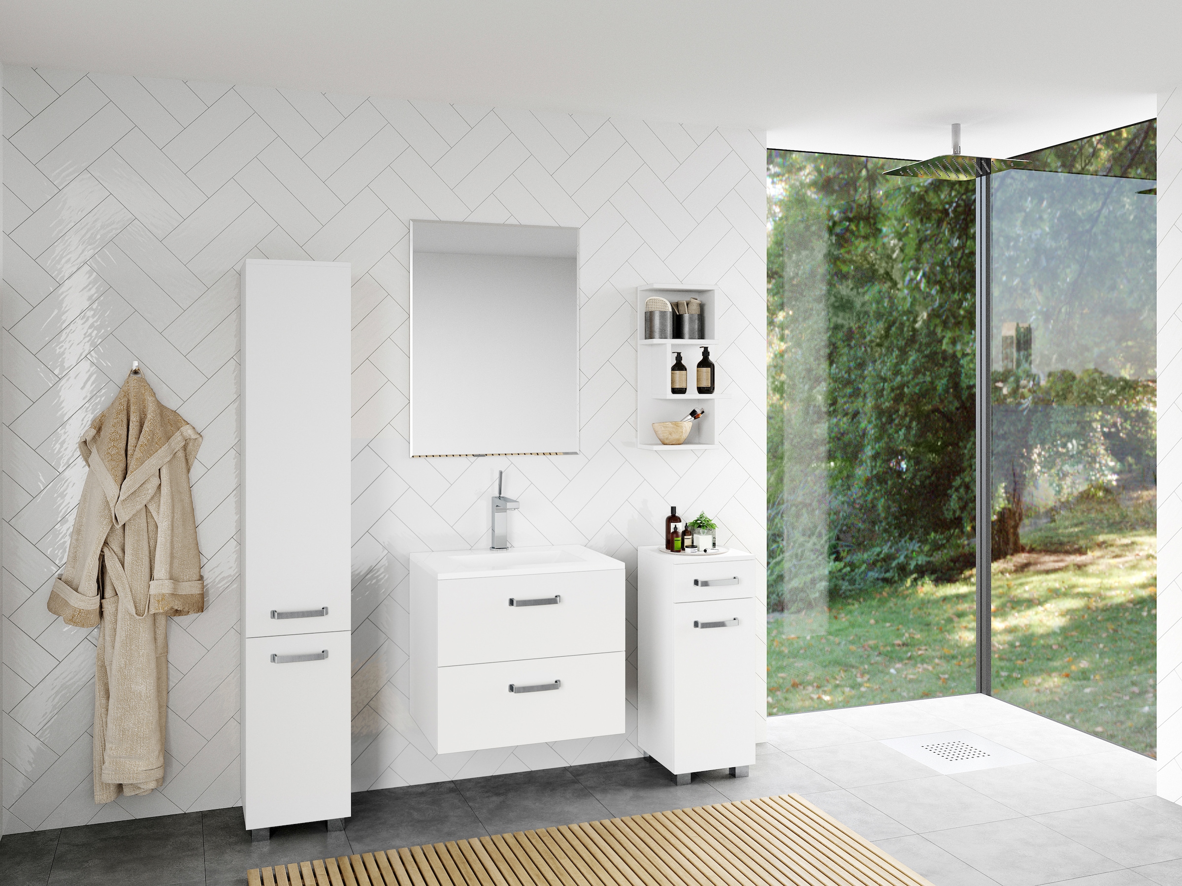 welltime Midischrank »Cosmo« BxTxH: ca. 30x32,5x76,5 cm, 2 Fächer, Türanschlag wechselbar