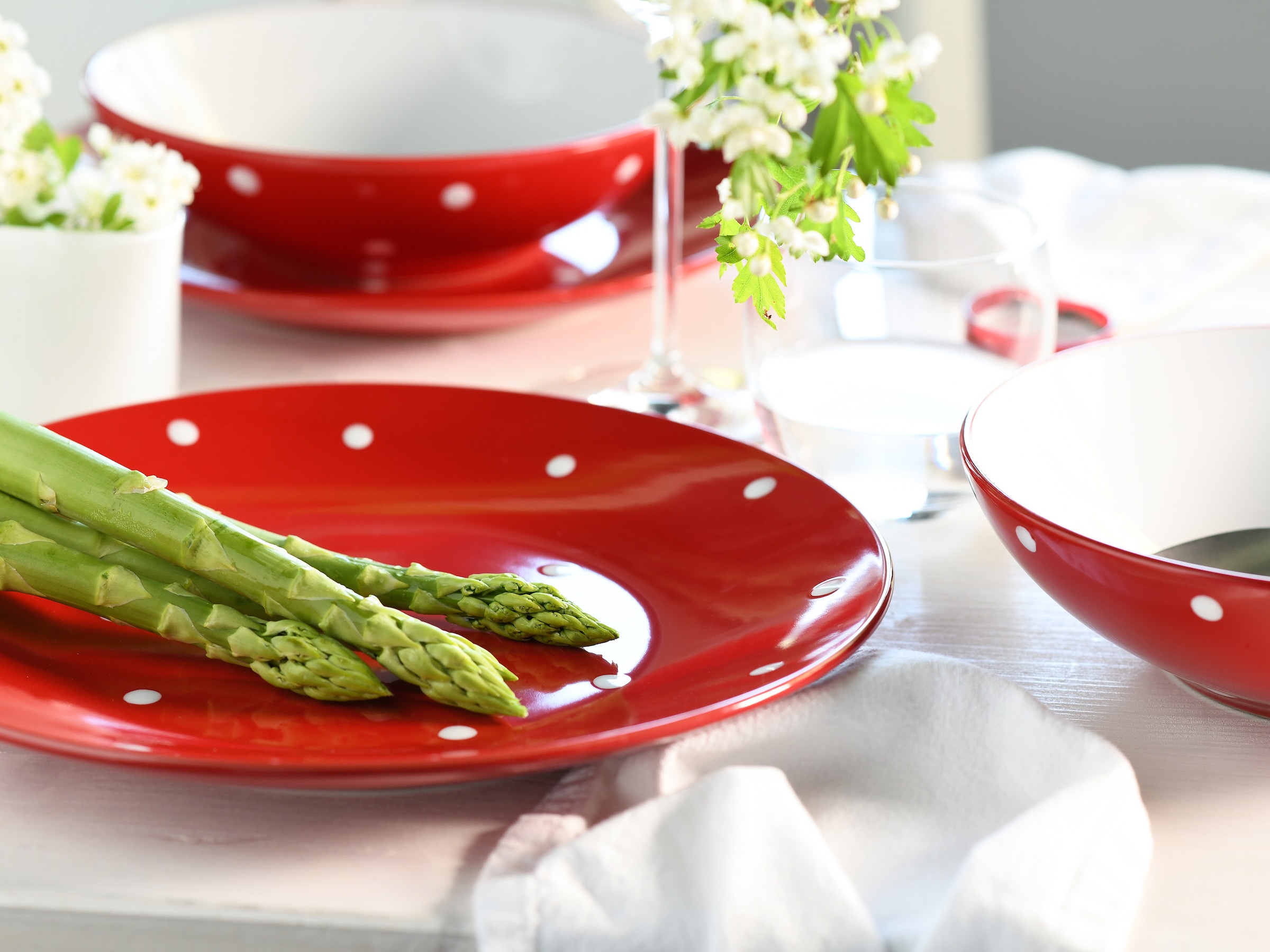 CreaTable Tafelservice »Polka Dots, Service 12-tlg.« Teller Set, Fröhliche Farbgebung, Polka Dots