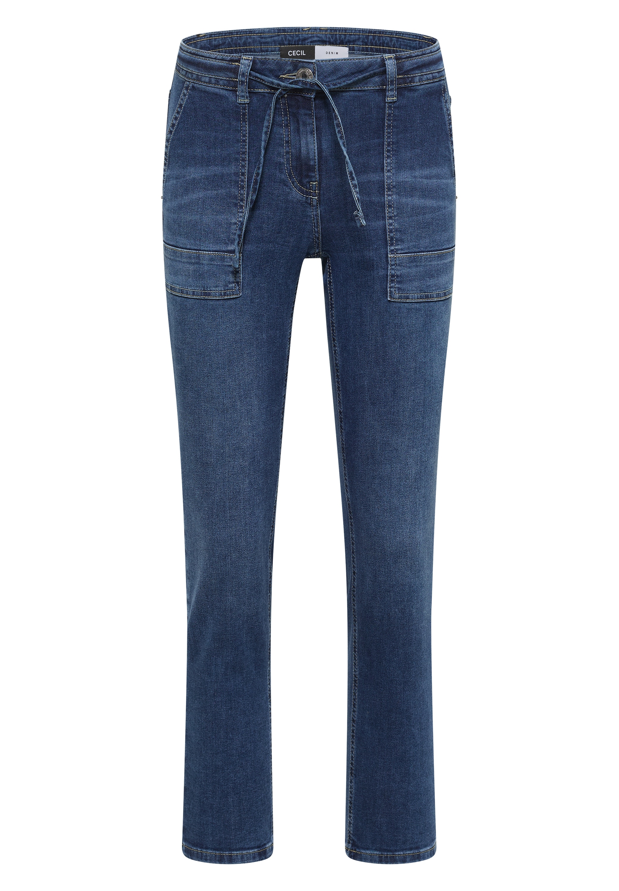 Cecil Straight-Jeans »Style Scarlett« mit Gürteldetail zum Binden / Stretch