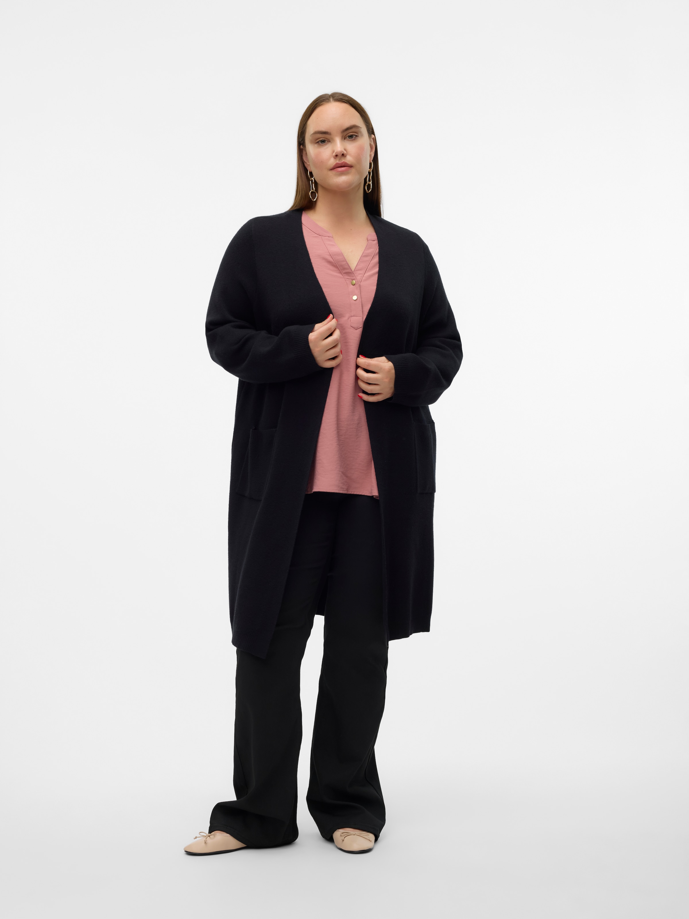 Vero Moda Curve Longstrickjacke »VMCSABA LS POCKET COATIGAN GA CUR NOOS«