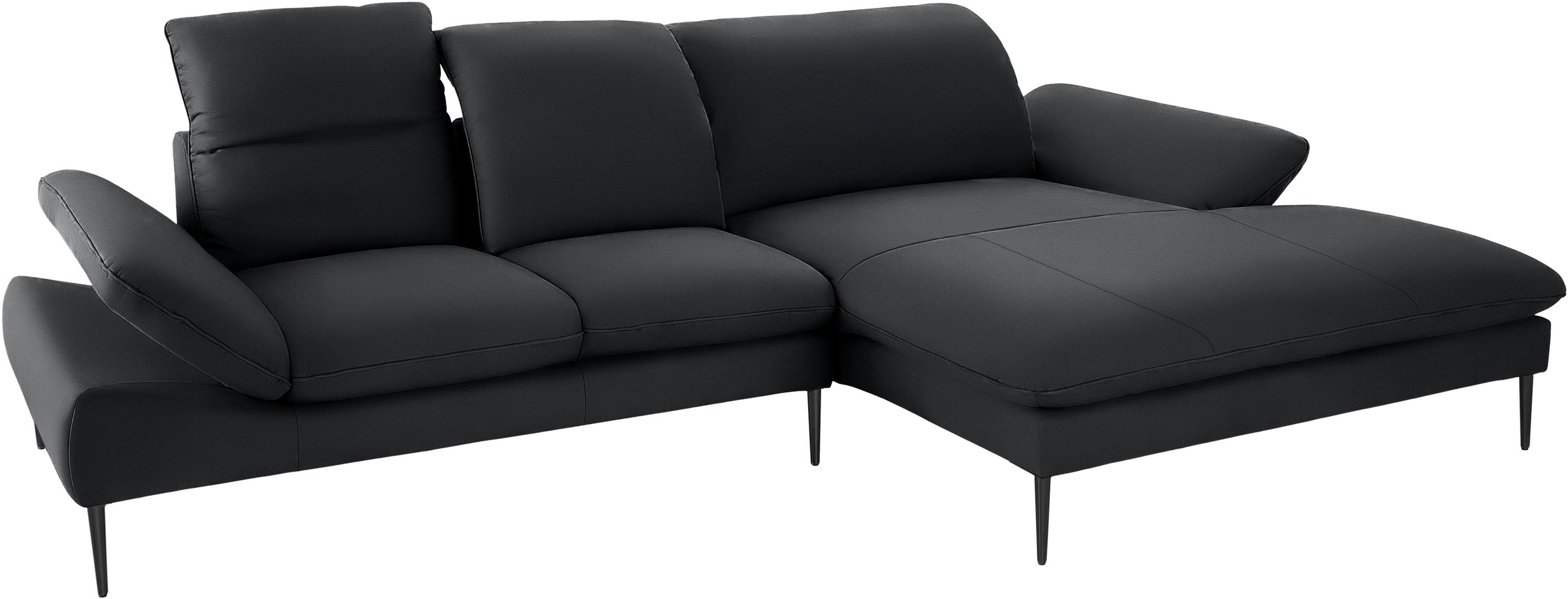W.SCHILLIG Ecksofa »enjoy&MORE, Designsofa, elegant und bequem, L-Form«, Sitztiefenverstellung, Füße schwarz pulverbeschichtet, Breite 310 cm