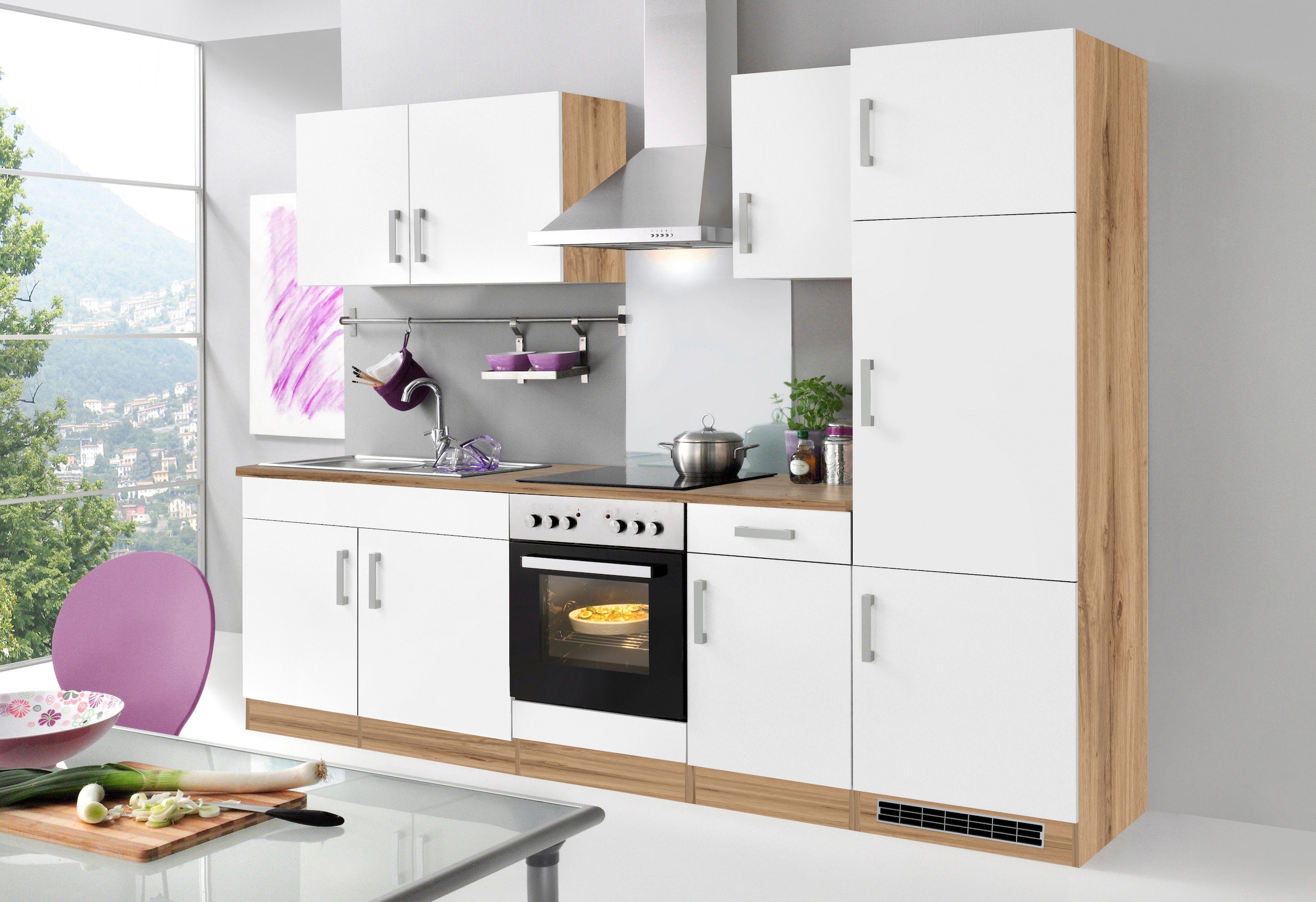 KOCHSTATION Küchenzeile »KS-Toronto« Breite 270 cm, mit E-Geräten