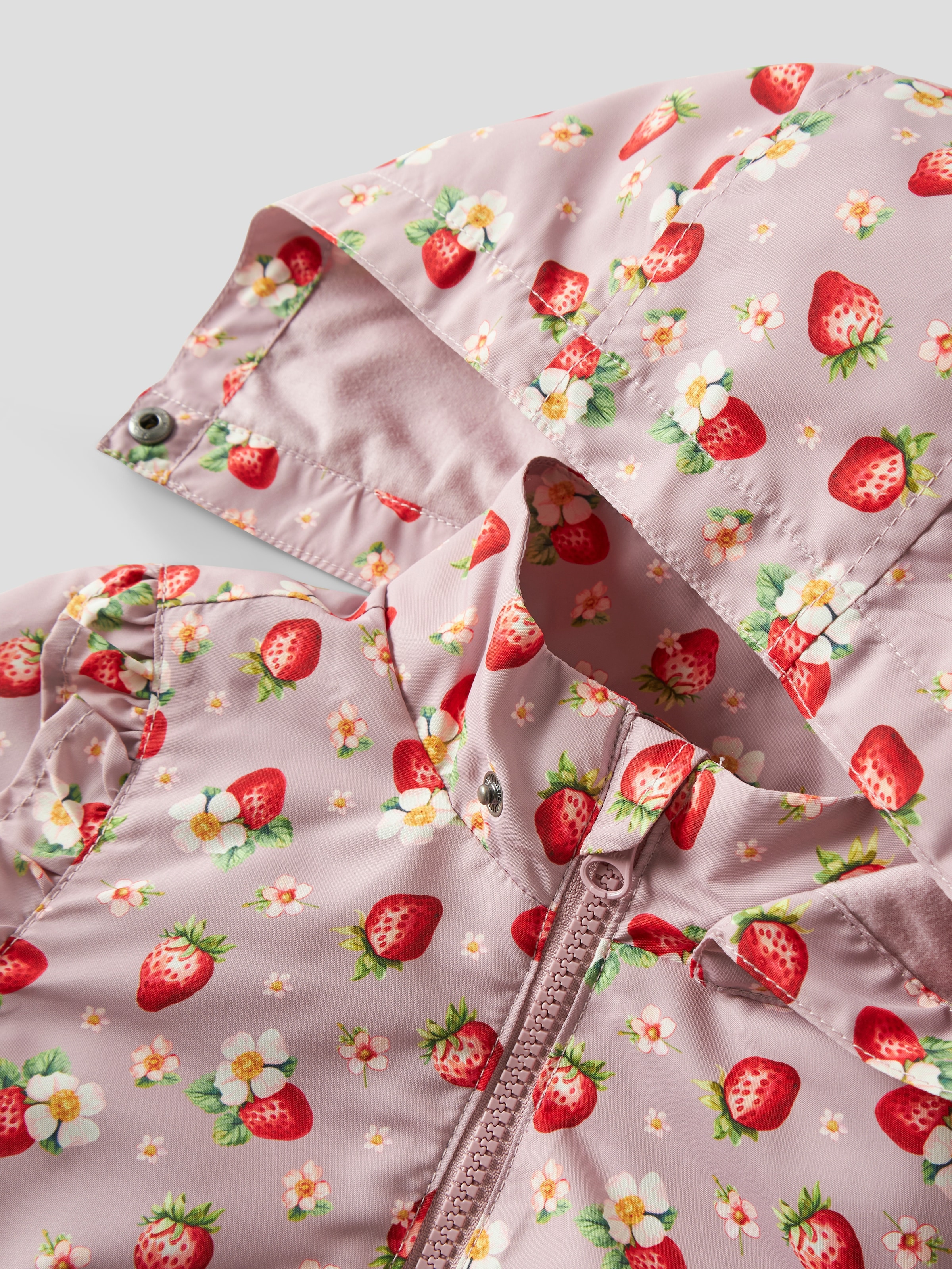 Name It Outdoorjacke »NMFMAXI JACKET LI FRILL AOP« mit Kapuze