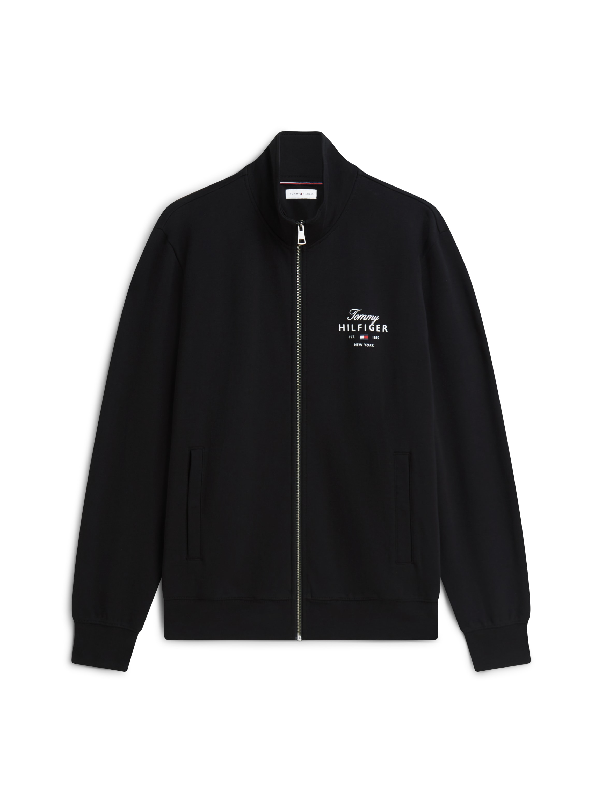 Tommy Hilfiger Sweatjacke »SCRIPT STACK FZ STAND COLLAR«