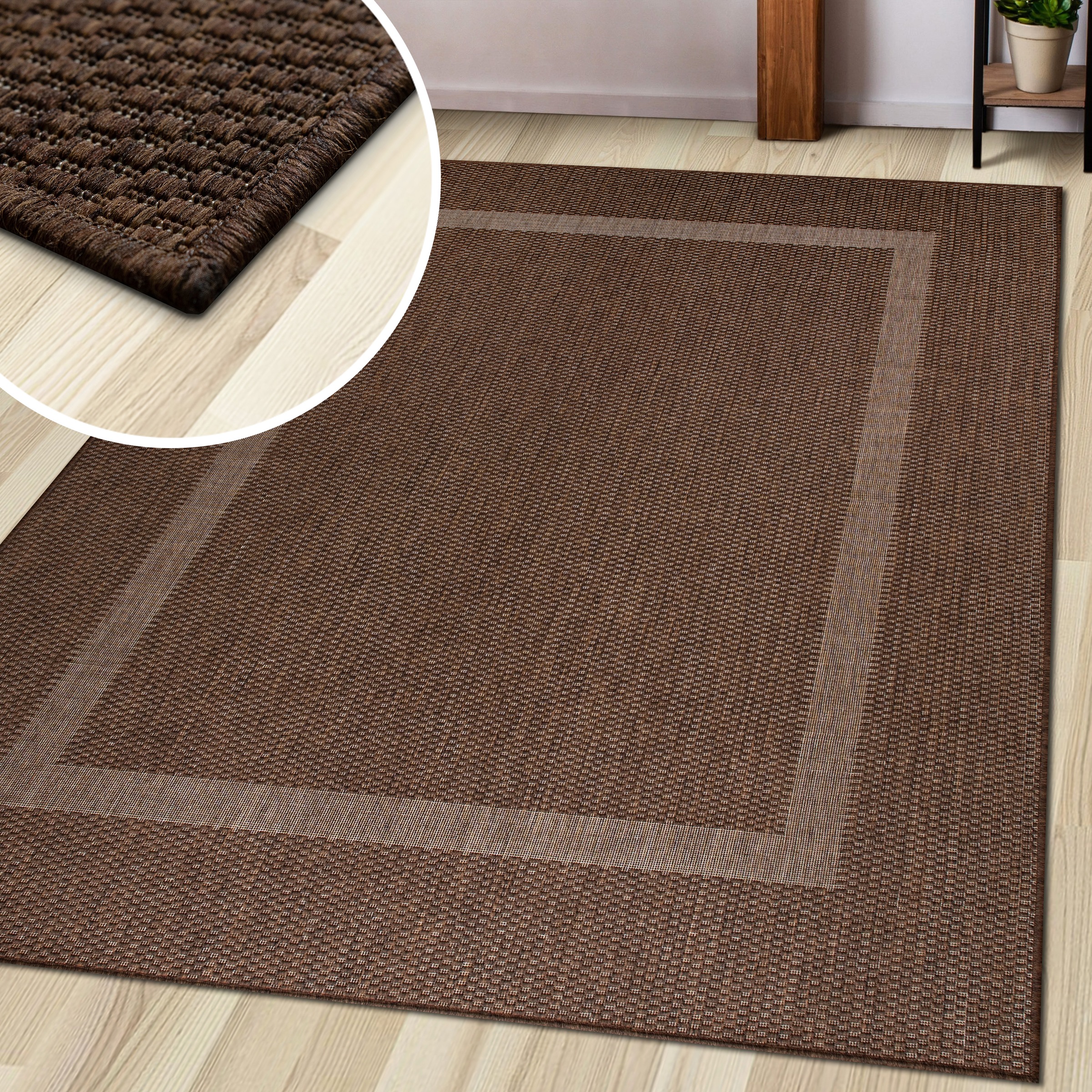 OTTO home Teppich »Venedig Bordüre auch als Läufer erhältlich« rechteckig 3 mm Höhe In- und Outdoor geeignet, Sisal-Optik, Wetterfest & UV-beständig