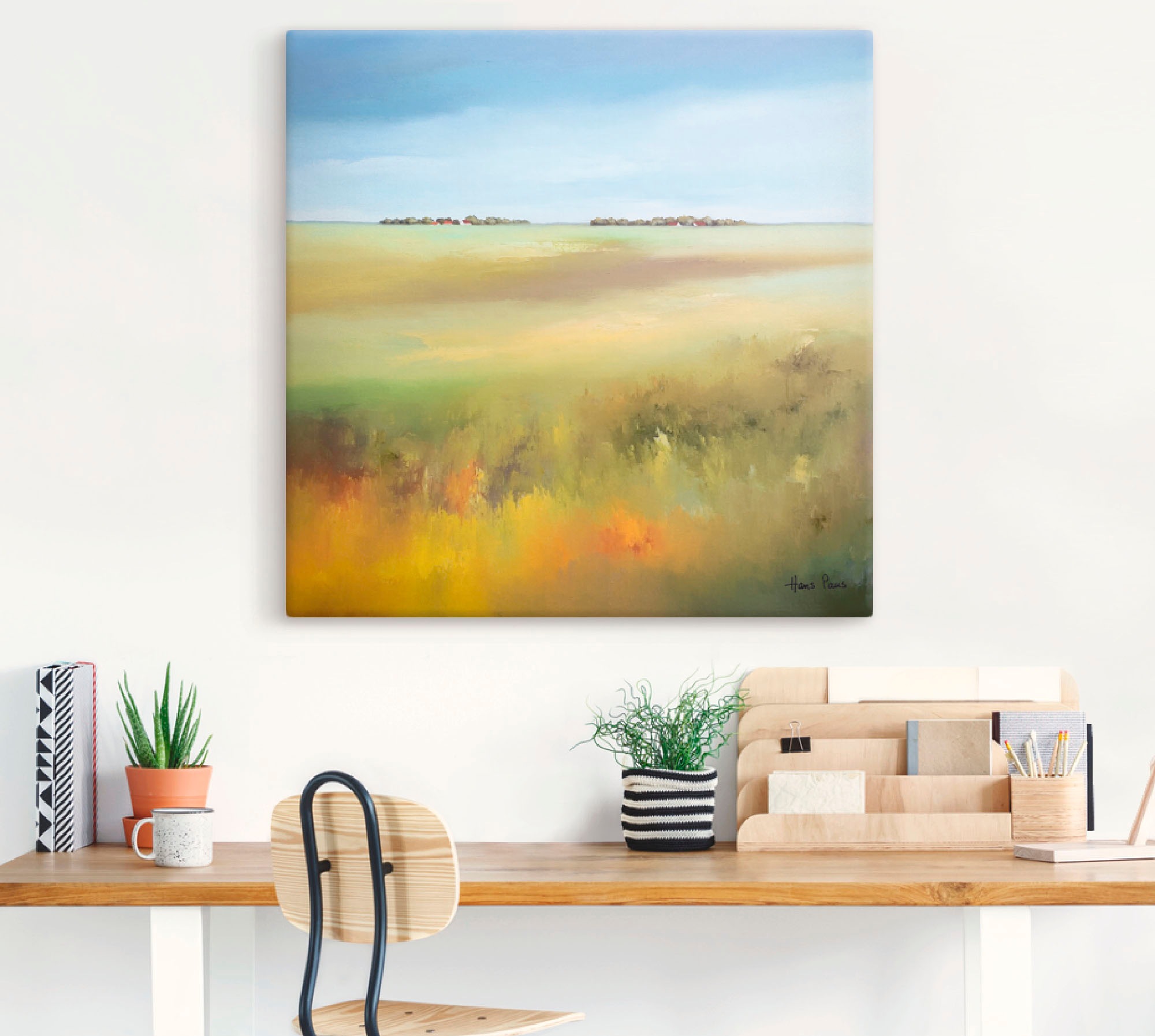 Artland Leinwandbild »Landschaft I« Felder 1 Stk. tlg. auf Holzrahmen gespannt