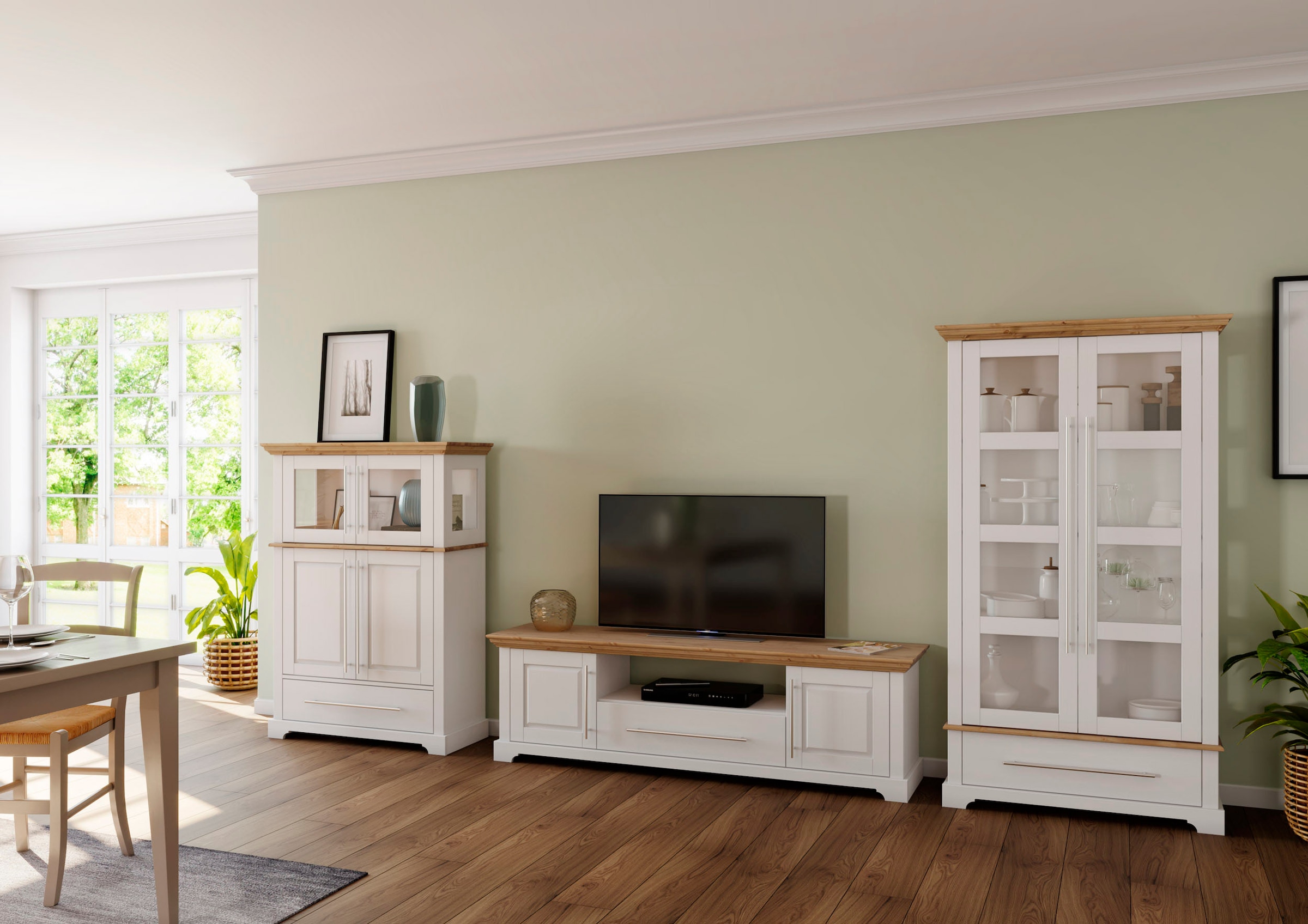 Home affaire TV-Board »Meliss«, Lowboard, 2-türig, Breite 171 cm, Kiefer massiv, FSC®