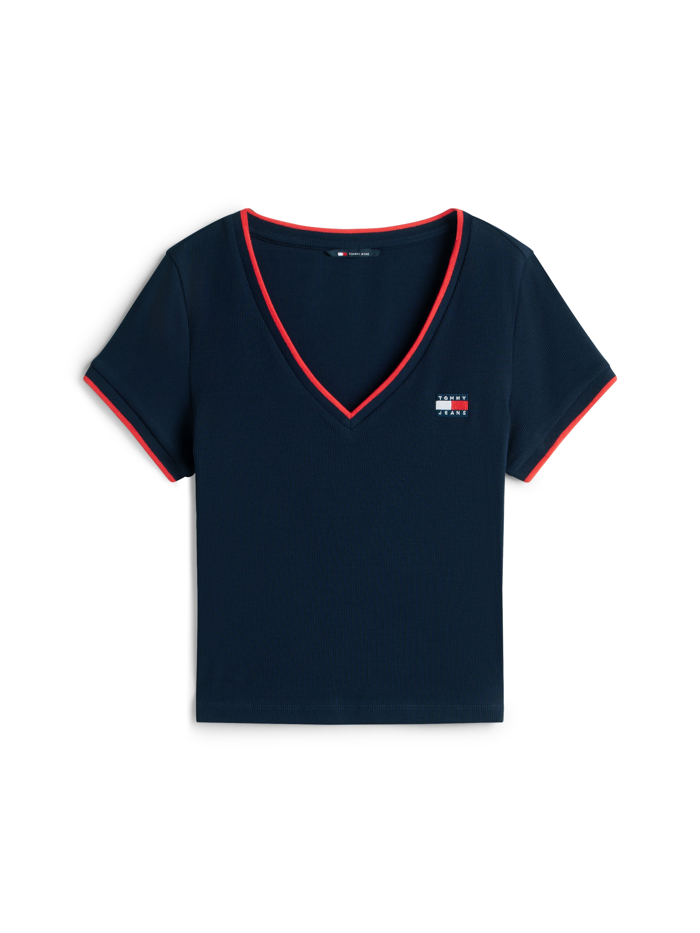 Tommy Jeans Kurzarmshirt »TJW SLIM BADGE V-NECK TEE« mit dem V-Ausschnitt