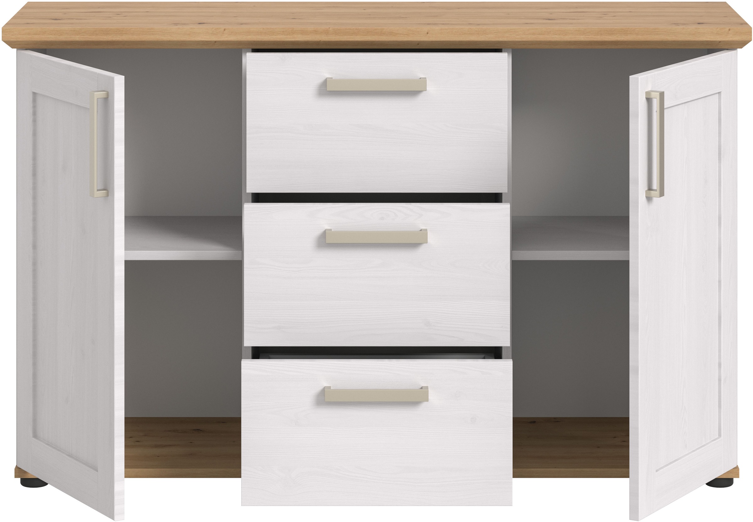 Home affaire Sideboard »Cosenza«, Cosenza Sideboard 129 cm, 2 Türen, 4 Fächer, Sideboard, Wohnzimmer