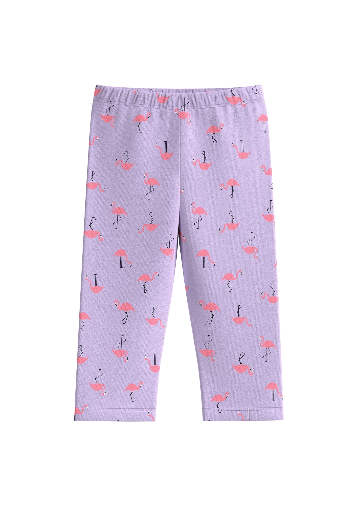 Caprileggings, mit dekorativem Flamingo-Print