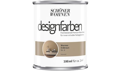 SCHÖNER WOHNEN FARBE Wand- und Deckenfarbe »designfarben«, 100 ml, Warmes Erdbraun Nr....