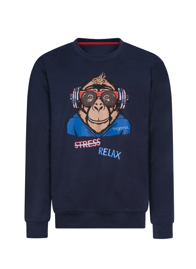 Trigema Sweatshirt »TRIGEMA Sweatshirt mit lässigem Affen-Druckmotiv«