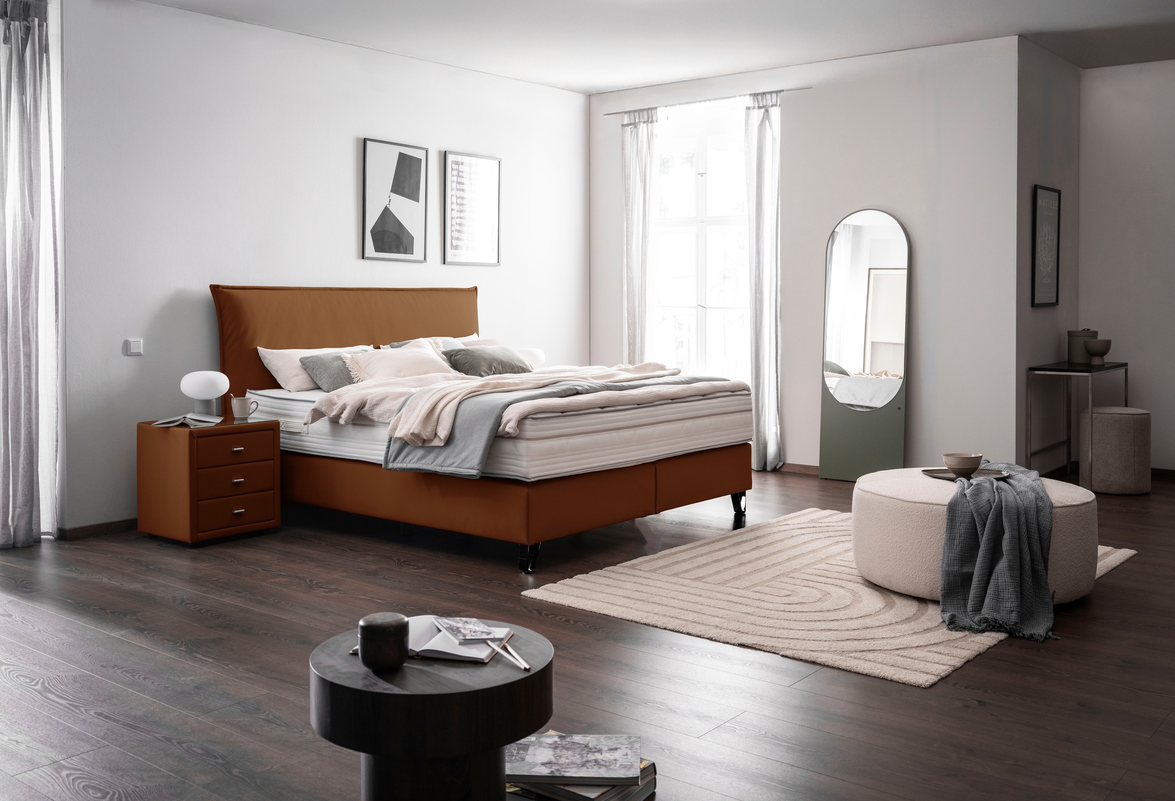 alina Boxspringbett »Manrid in der Breite 180x200cm« inkl. Partnermatratze