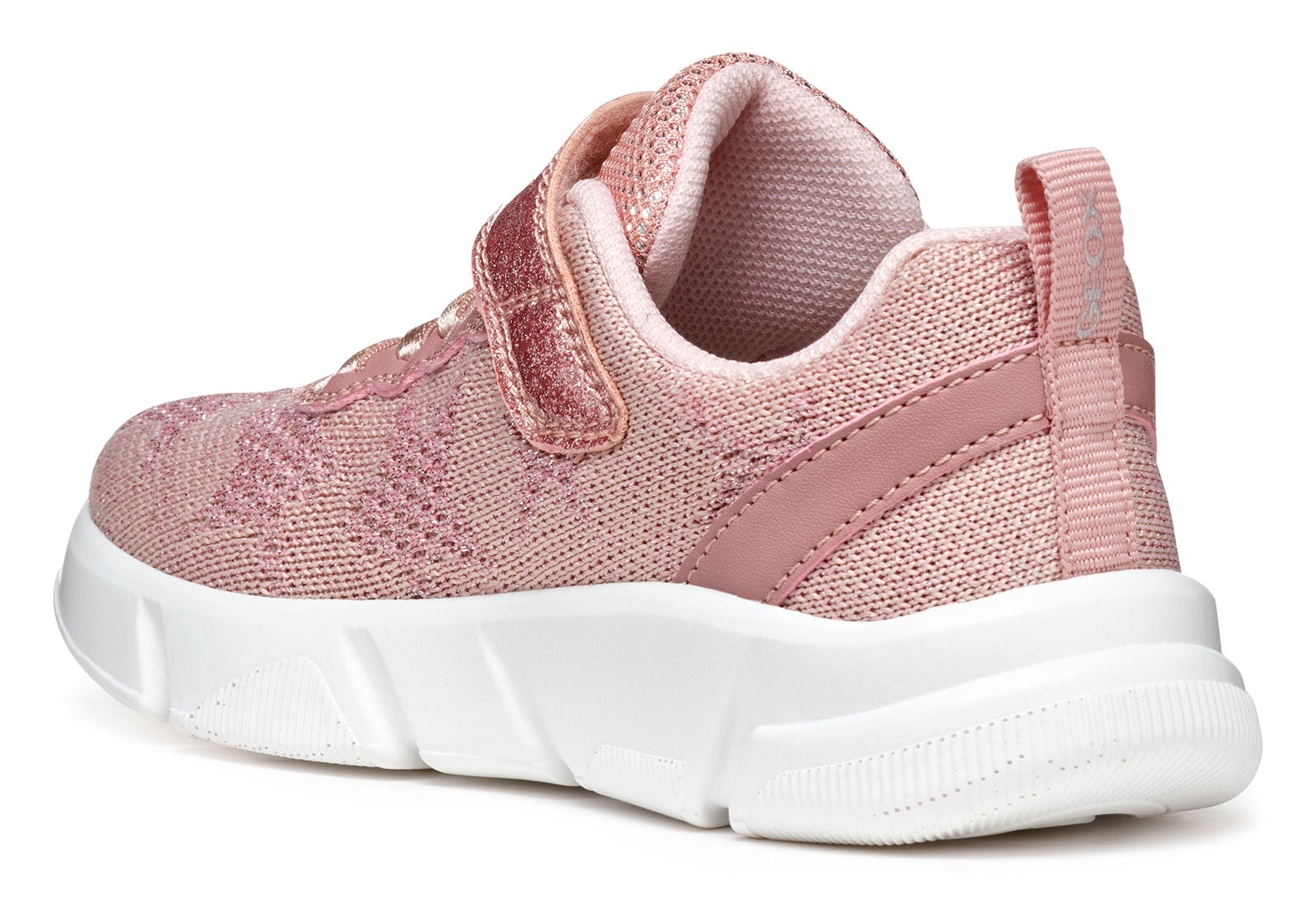 Geox Sneaker »J ARIL GIRL«, Knitwear Sneaker, Klettschuh mit glitzerndem Klettriegel