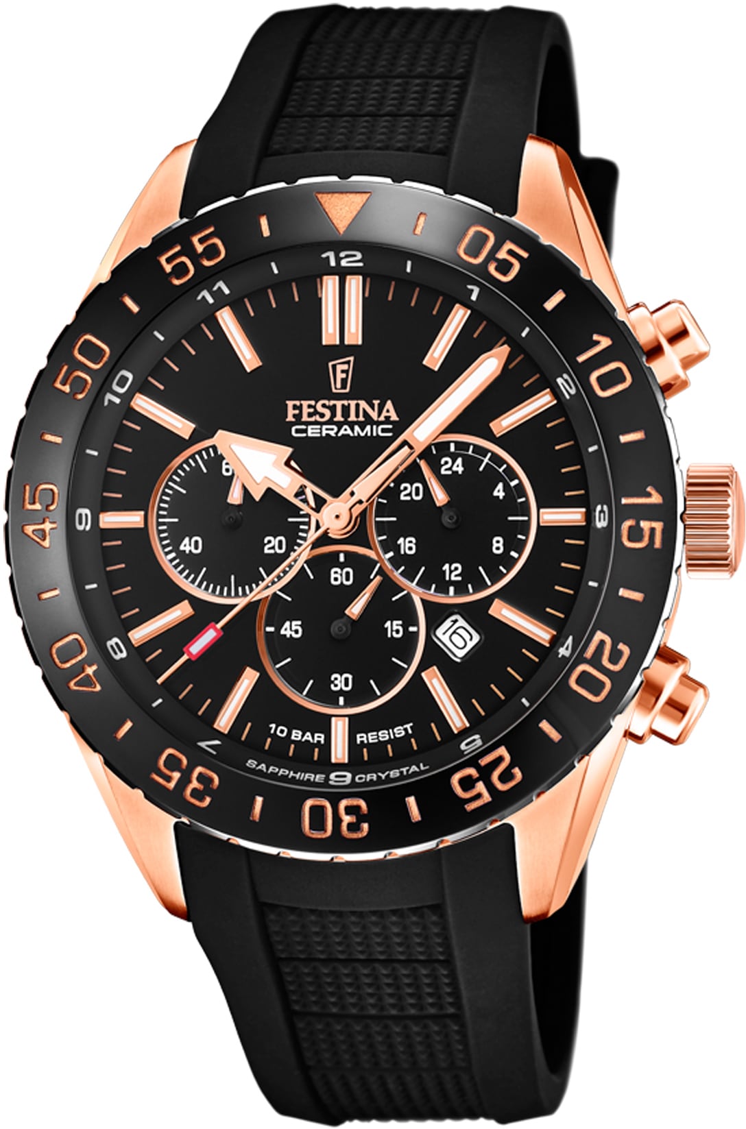 Festina Chronograph »F20516/2«, Armbanduhr, Quarzuhr, Herrenuhr, Stoppfunktion