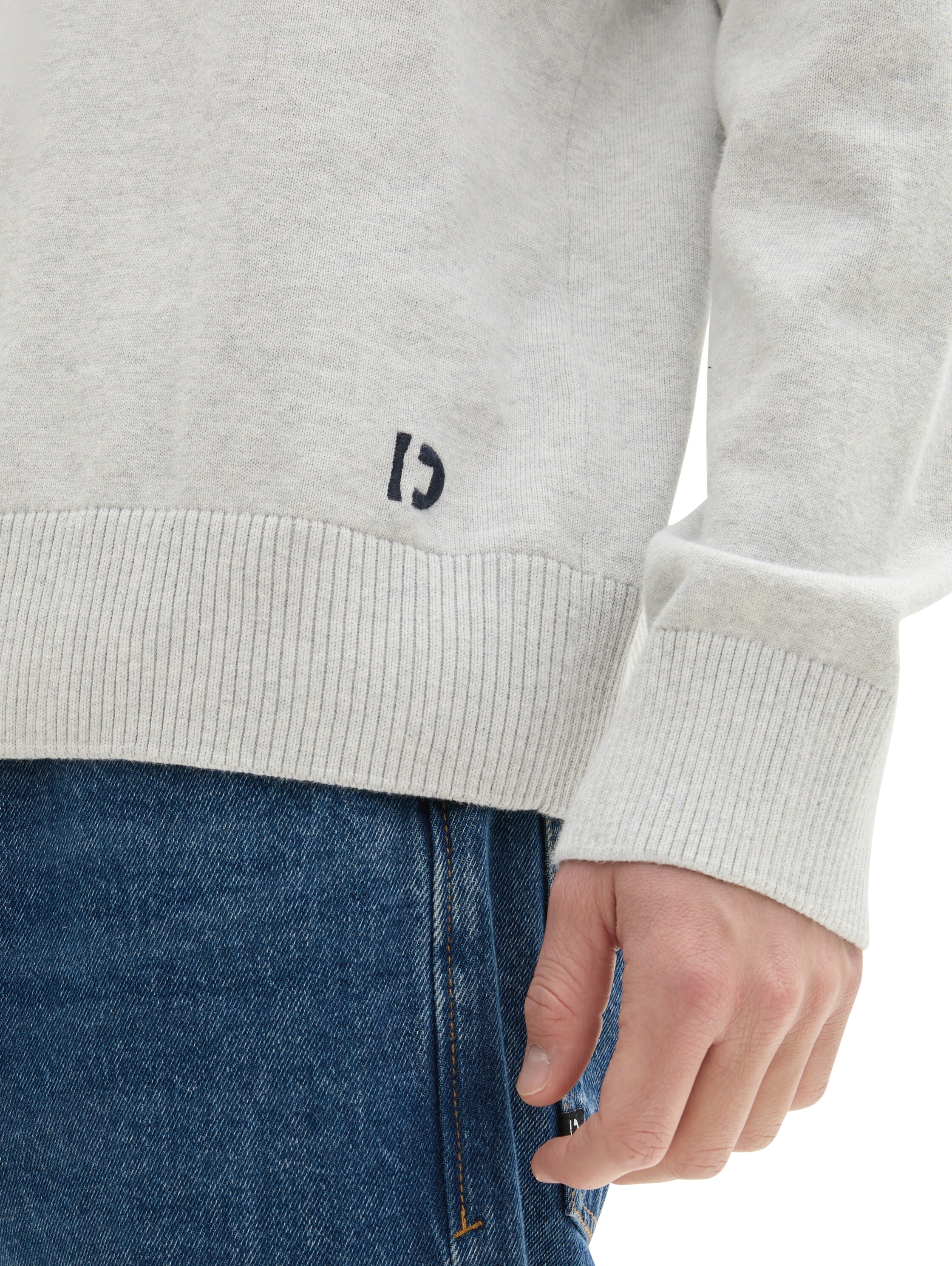 TOM TAILOR Denim Rollkragenpullover, mit Logo Stickerei