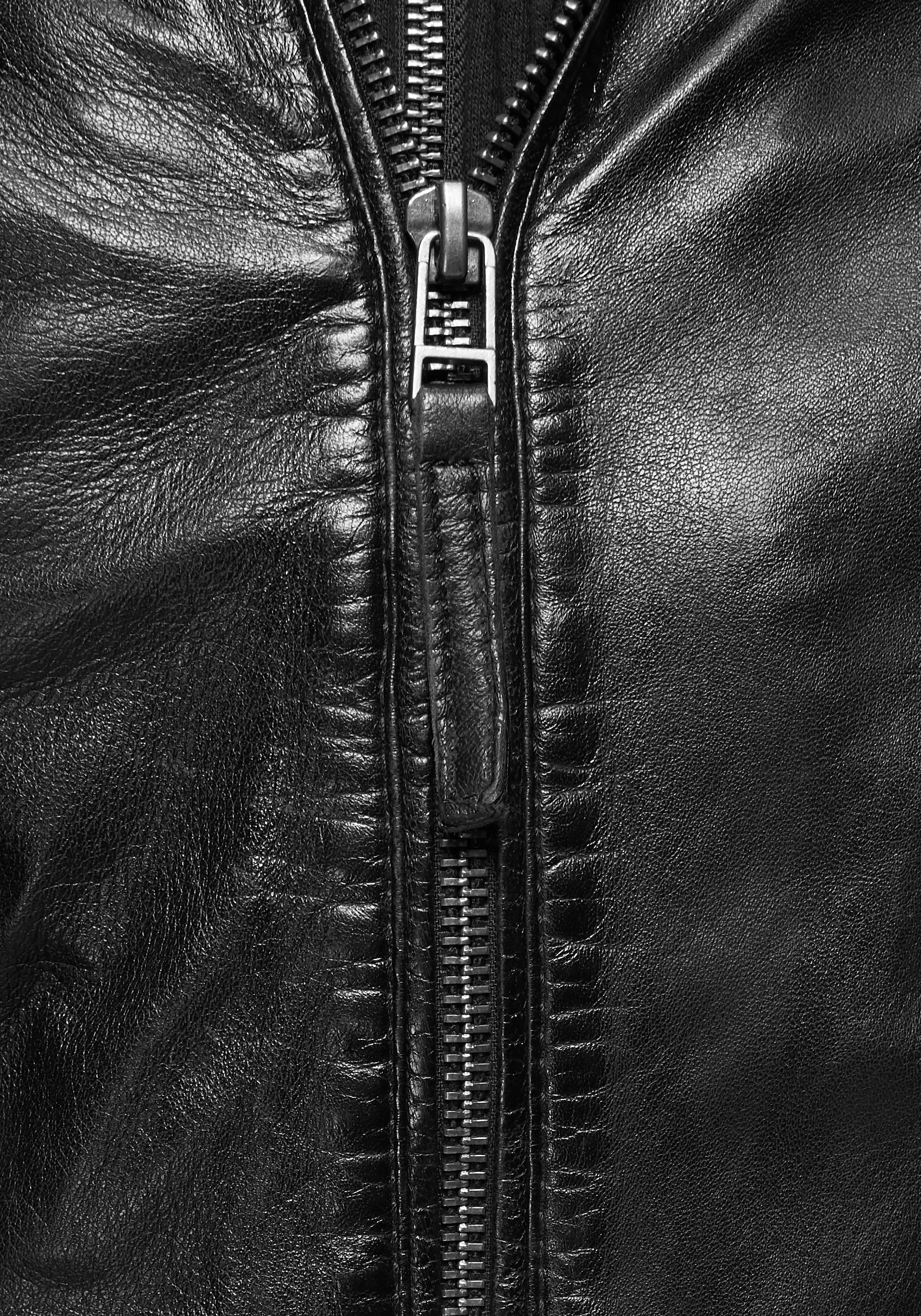 Mauritius Lederjacke »NOLA«, mit Kapuze, Two-in-One Style - mit abnehmbarer Jersey-Kapuze