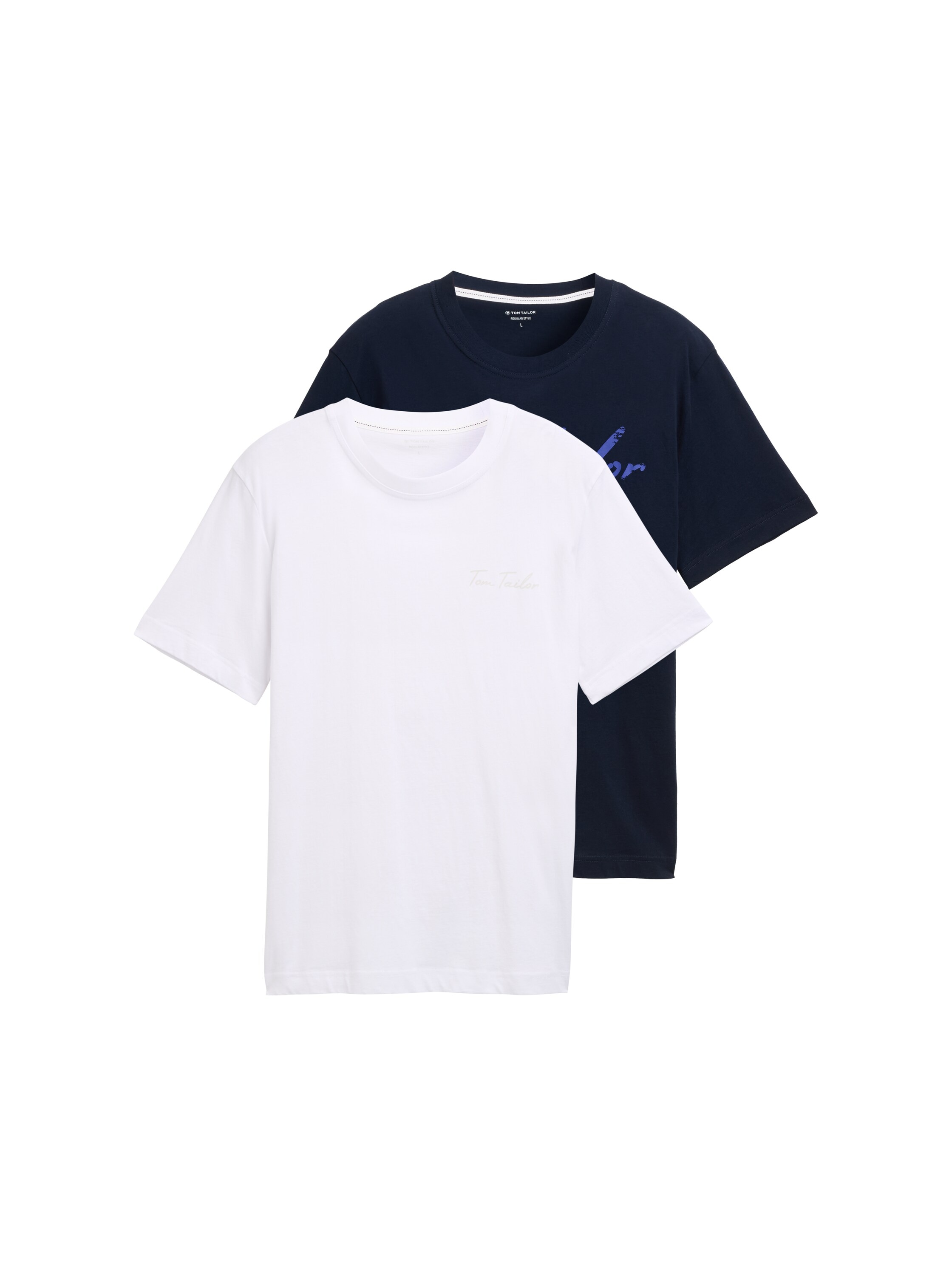 TOM TAILOR Print-Shirt, (2 tlg.), mit Logo-Print