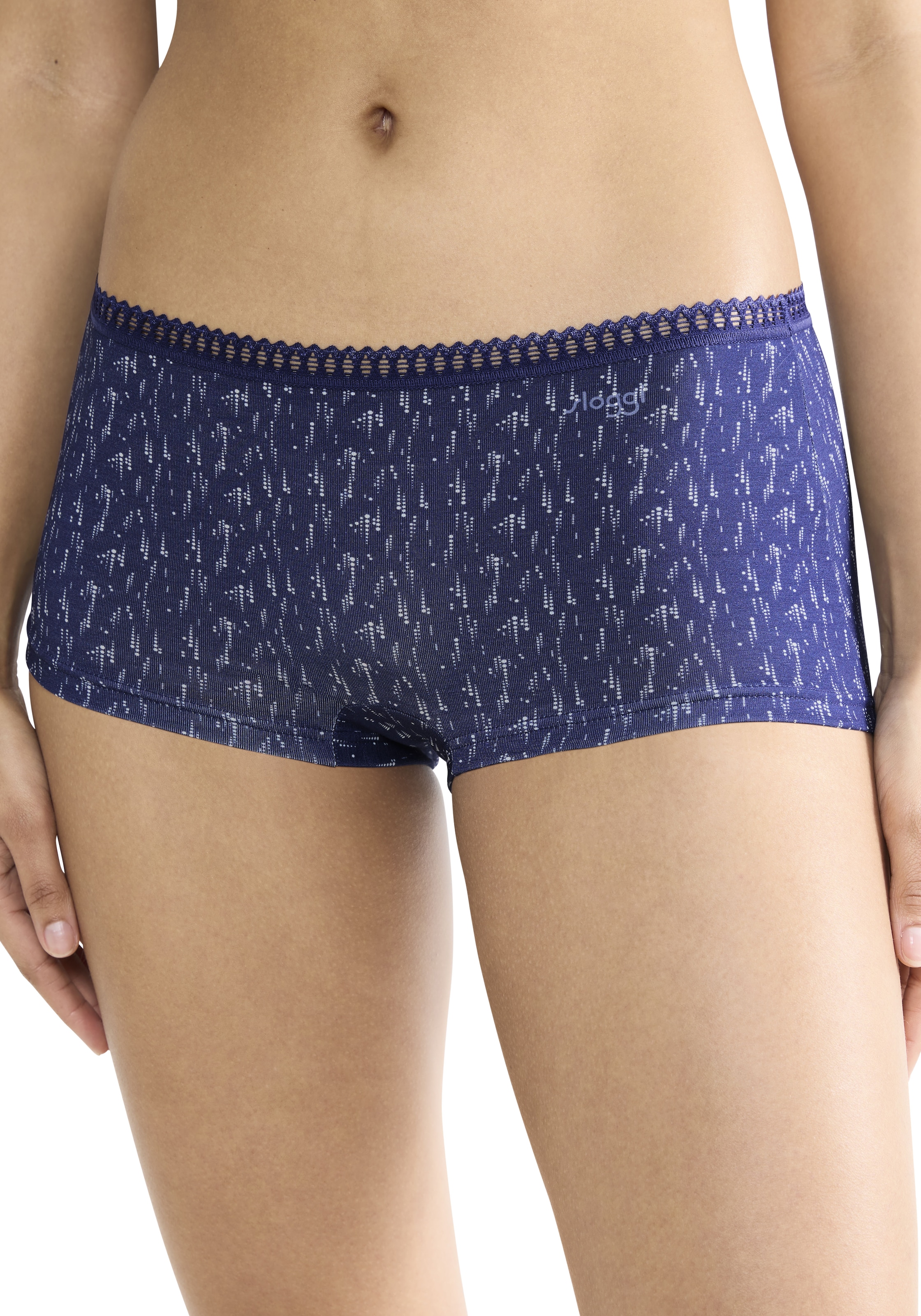 sloggi Retro Pants »GO Crush«, (3er Pack), Spitzendetails, Multipack, Baumwollmix, weich, elastisch, bequem