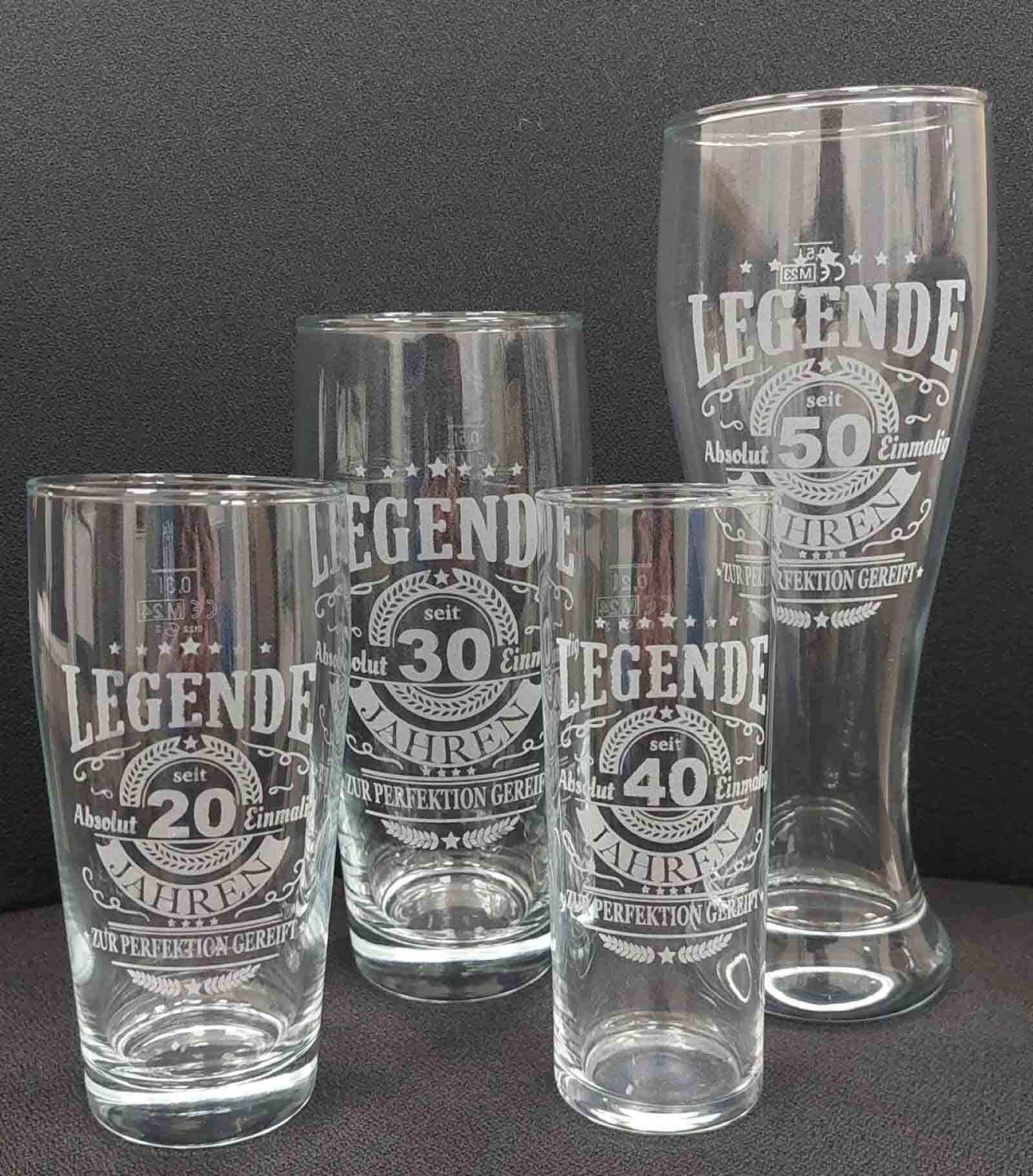LUXENTU Bierglas »Kölschglas Kölner Stange mit Gravur Legende seit 80 Jahren 0,2 Liter transparent«