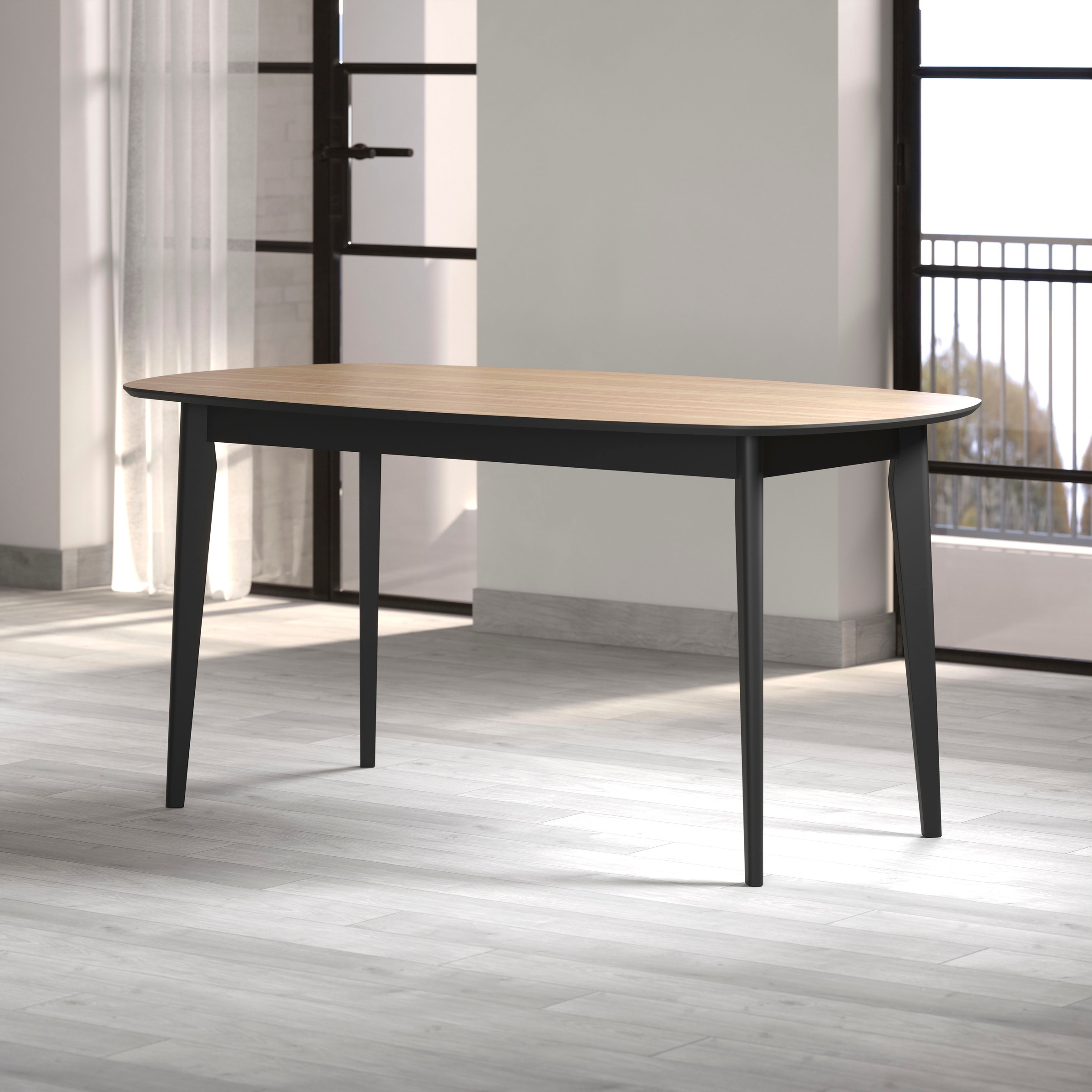 Home affaire Esstisch »Ronda« 1 Stk. tlg. Esszimmertisch oval auf Massivholzfüßen - (B/T/H) 160/90/77 cm