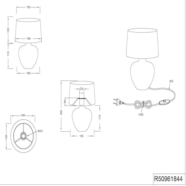 TRIO Leuchten Schreibtischlampe »Lou«, 1 flammig-flammig, Nachttischlampe,  Tischlampe, Keramik braun, Stoffschirm Beige online kaufen | mit 3 Jahren  XXL Garantie