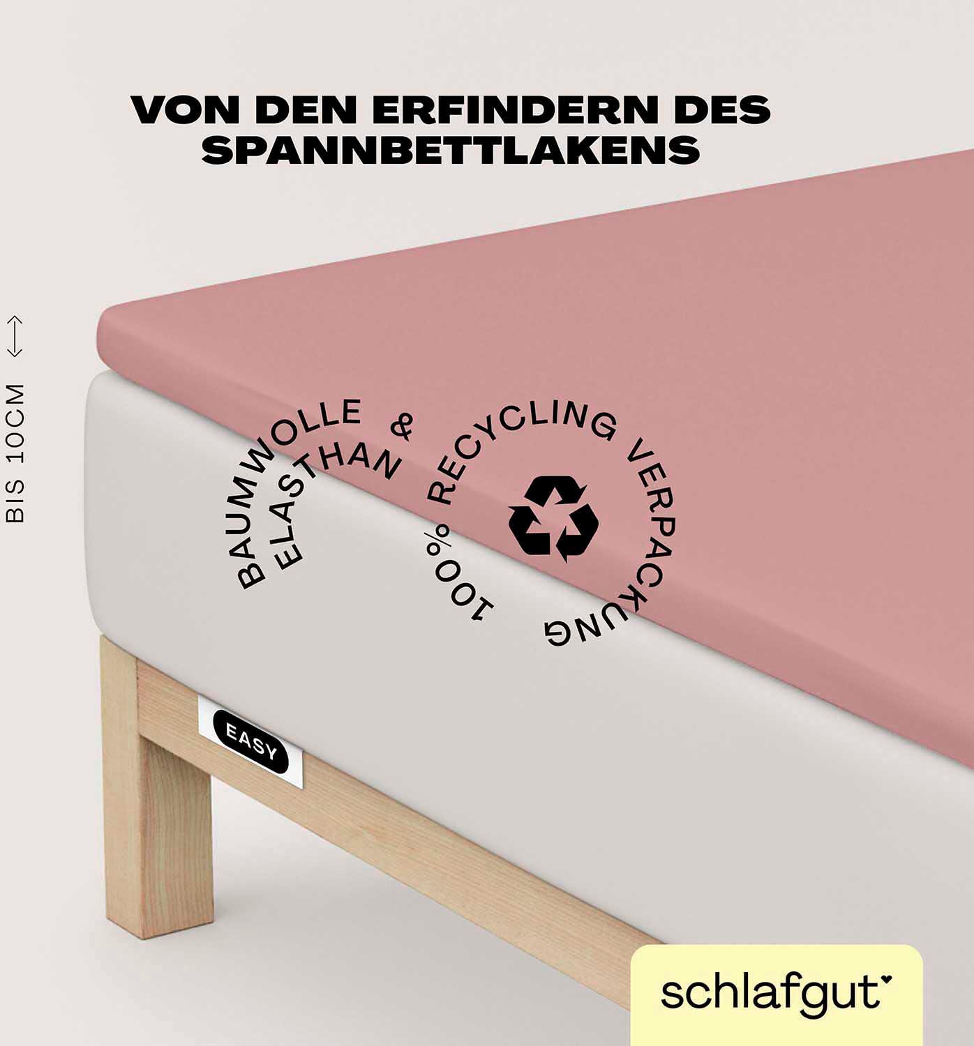 Schlafgut Spannbettlaken »EASY Jersey Elasthan Topper« MADE IN GREEN by OEKO-TEX®