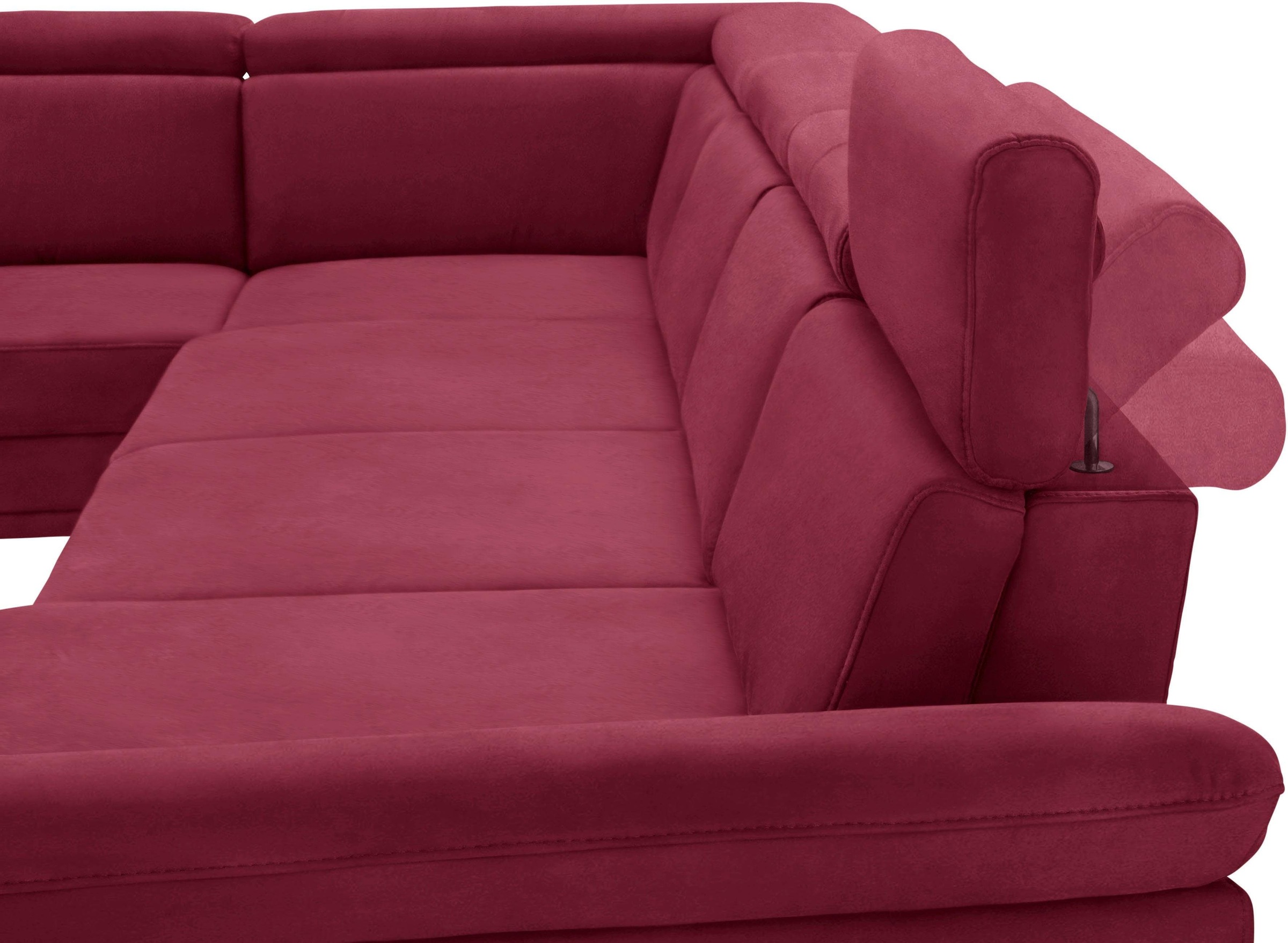 sit&more Wohnlandschaft »Scorpio U-Form«, inklusive Sitztiefenverstellung, mit Kopf- und Armteilverstellung