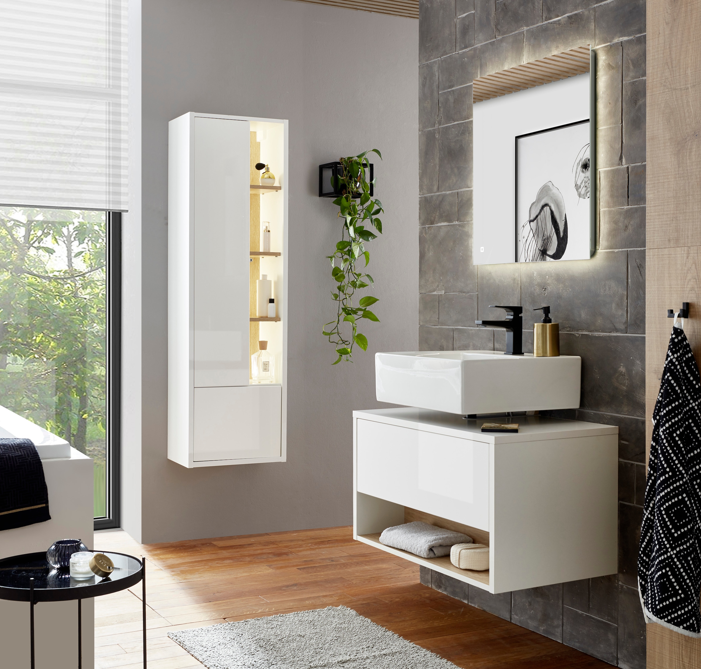 PLACES OF STYLE Badmöbel-Set »Studio Line, Bad im modernen Design, 3-teiliges Badezimmer« 3 Stk. tlg.