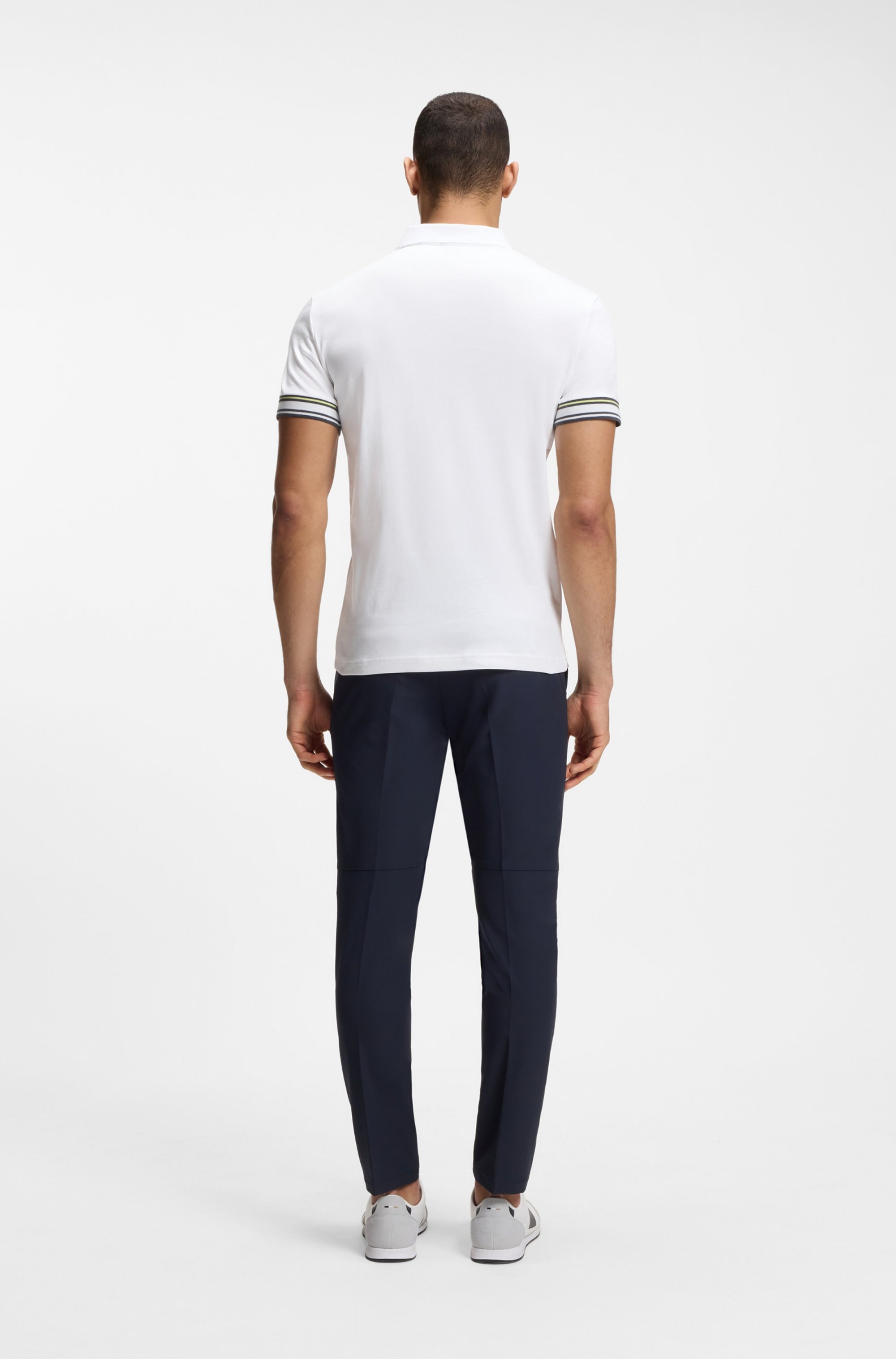 BOSS GREEN Poloshirt »Polo Zone« mit Piqué-Streifen und einem Logo am Ärmel