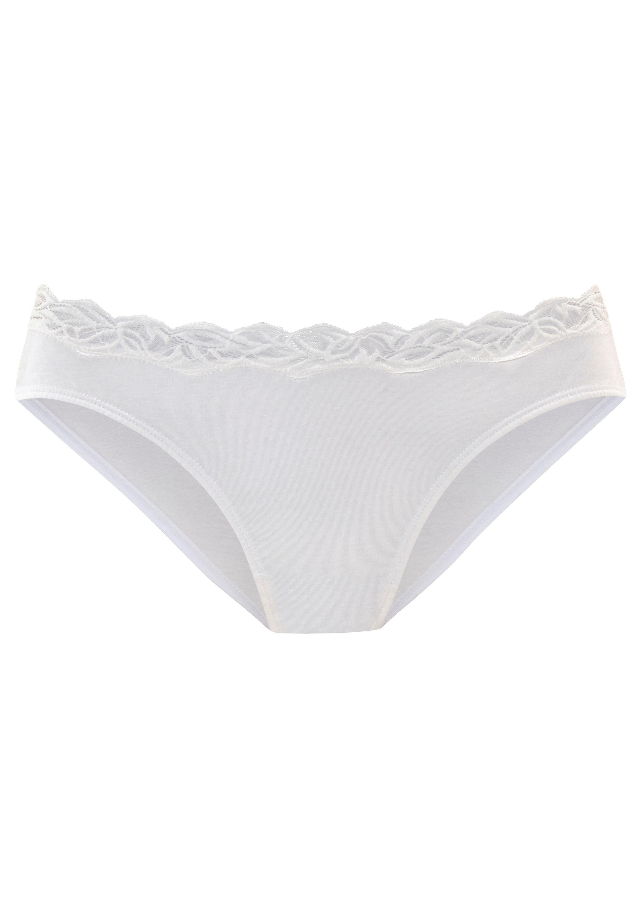 LASCANA Bikinislip, mit floraler Spitze
