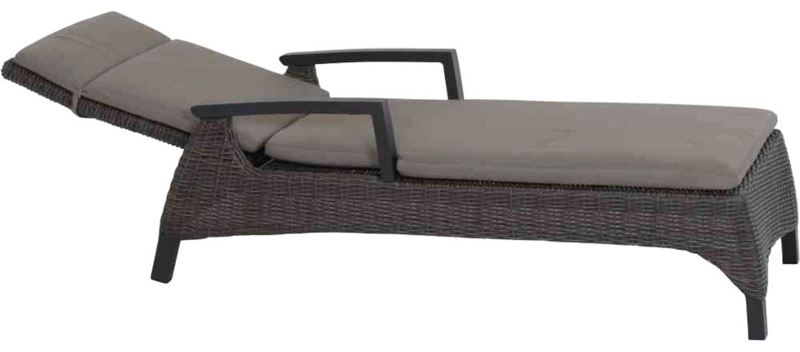 Siena Garden Gartenliege »Corido Liege matt anthrazit / charcoal grey«, Aluminiumgestell, Gardino®-Geflecht, inkl. Auflage taupe-meliert