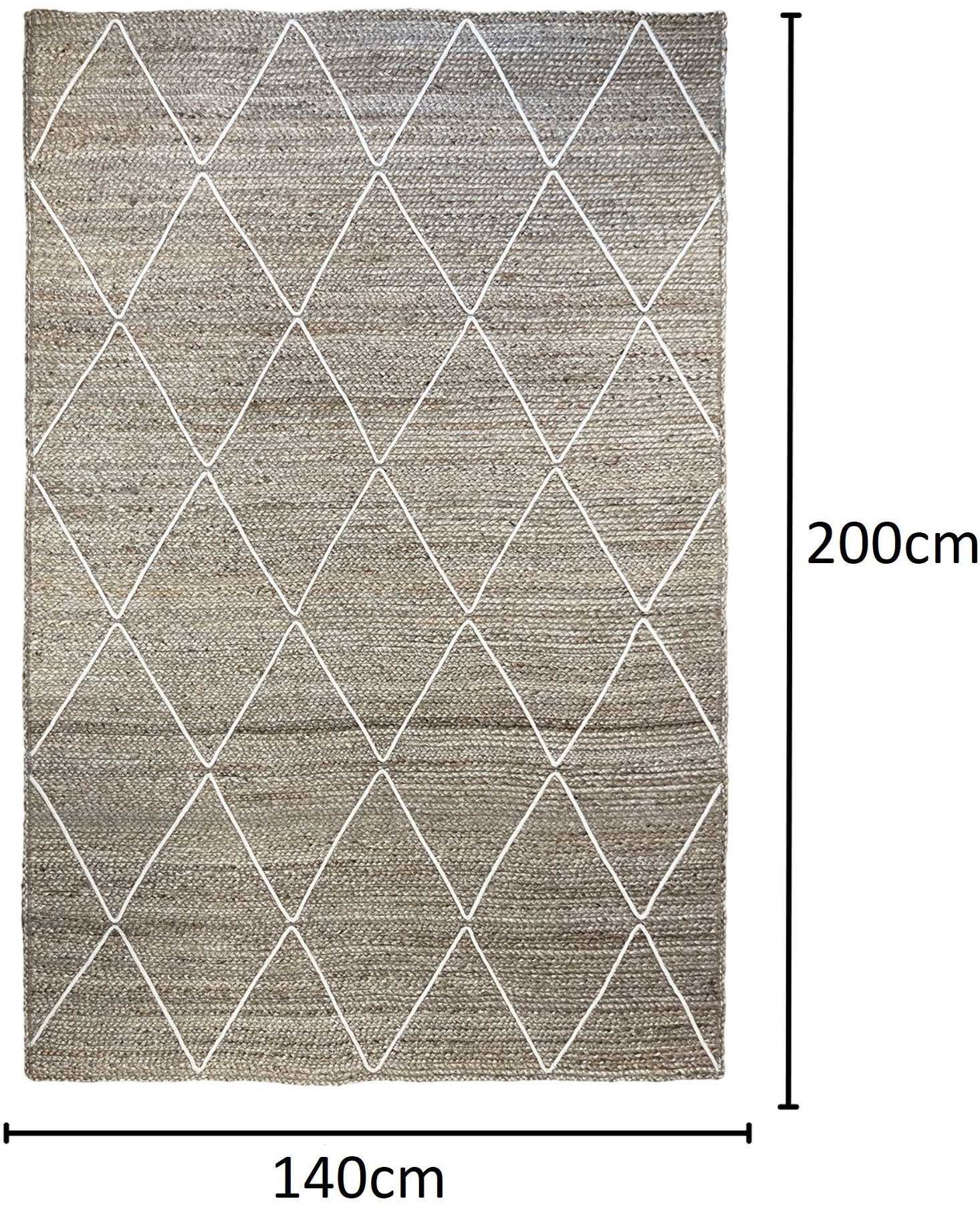 Myflair Möbel & Accessoires Teppich »Juna Essence«, rechteckig, 10 mm Höhe, Juteteppich, handgeflochten, meliert, Rauten Muster, auch als Läufer