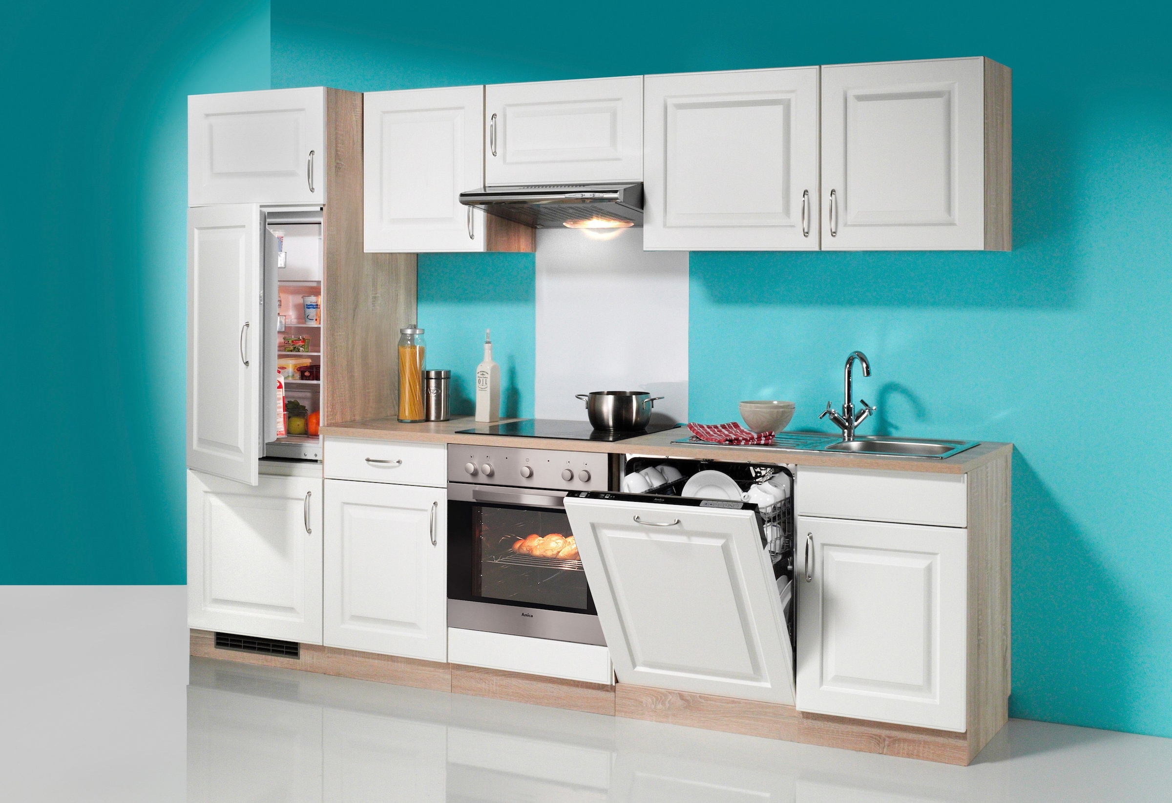 wiho Küchen Küchenzeile »Tilda«, mit E-Geräten, inkl. Geschirrspüler,  Breite 280 cm bequem kaufen