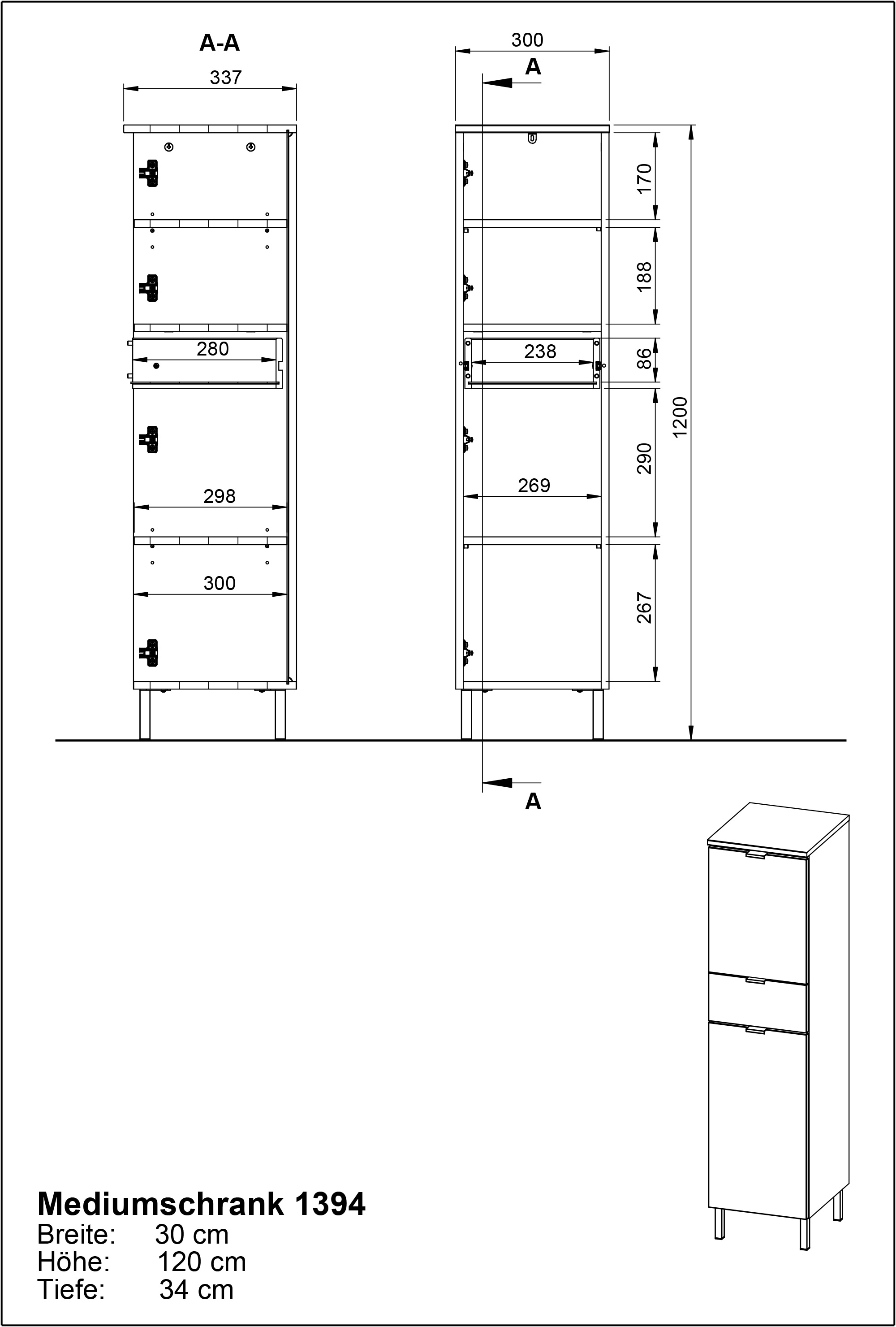 GERMANIA Midischrank »GW-Arcena«, (1 St.)