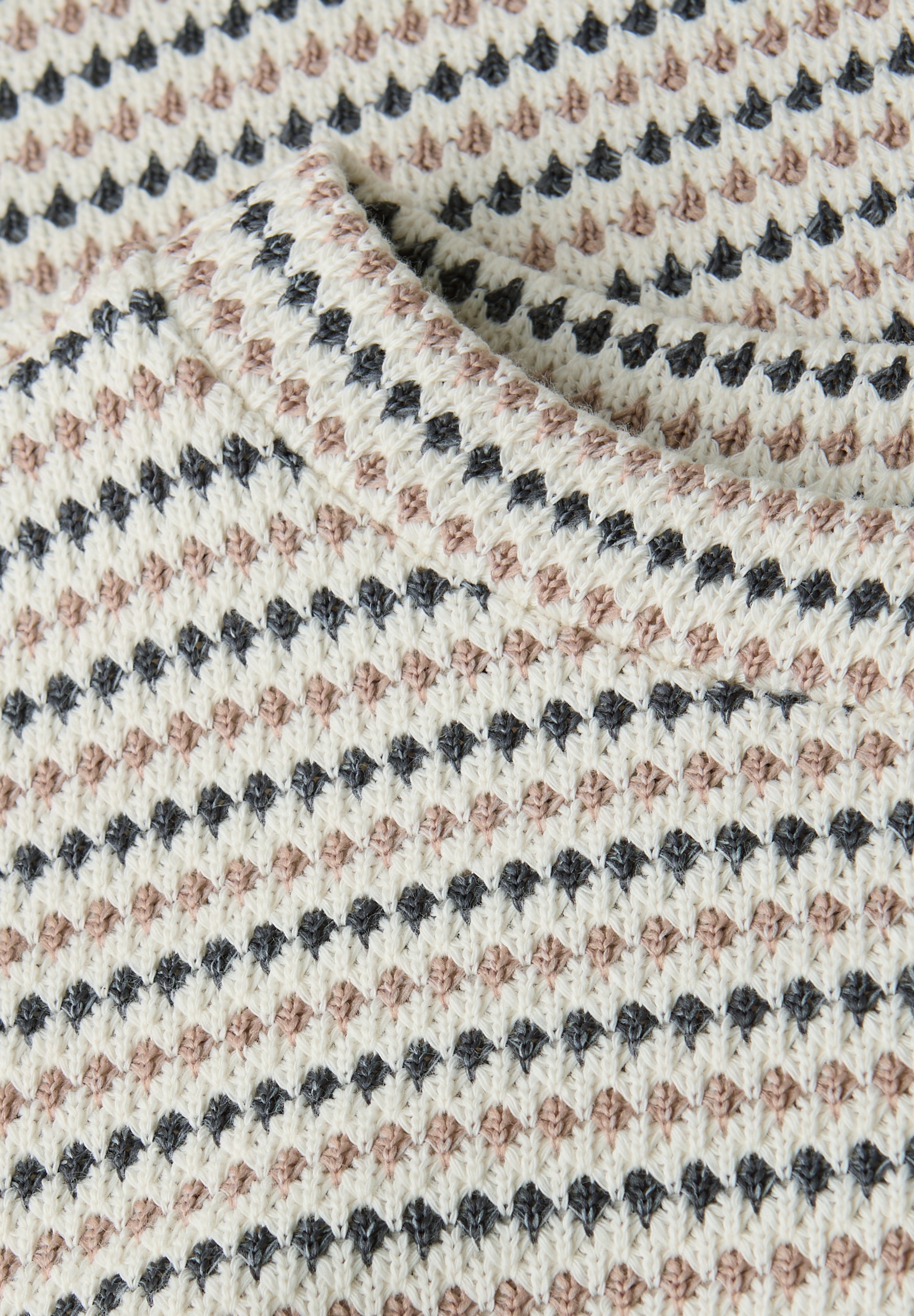 STREET ONE 3/4-Arm-Shirt mit gestreiften Strick-Look und U-Boot-Ausschnitt