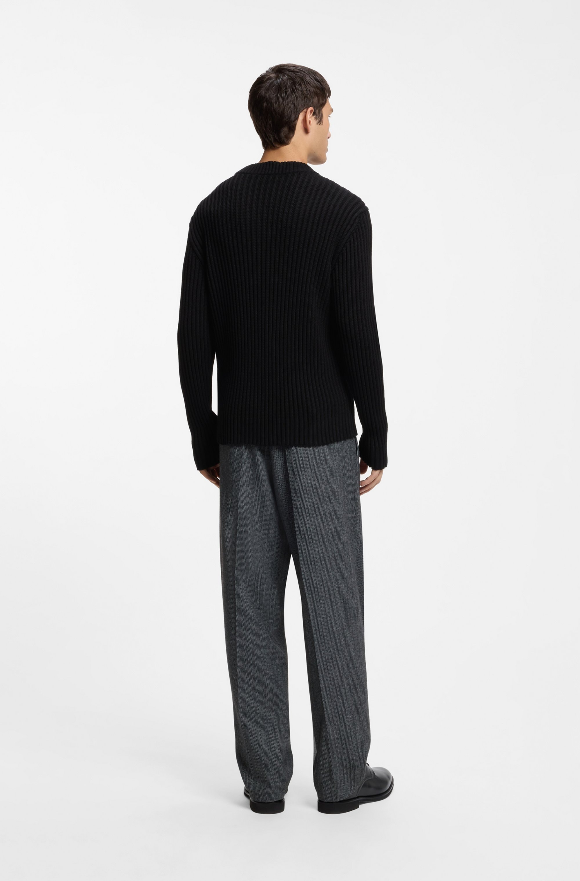 HUGO Strickpullover »Sribban« aus Baumwolle, Relaxed Fit