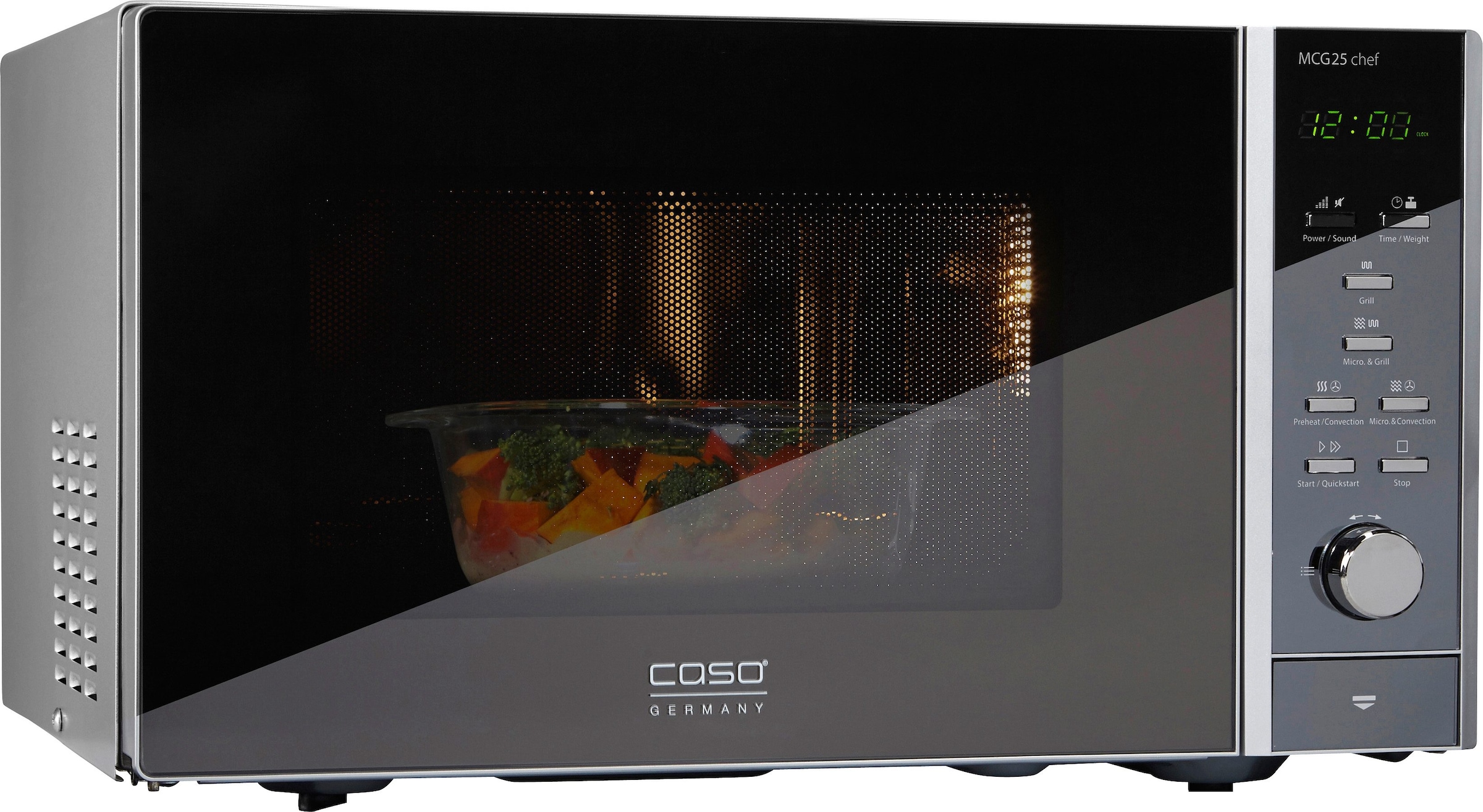 Caso Mikrowelle »MCG25, 3 in 1 Mikrowelle, Grill, Heißluft« Grill 900 W