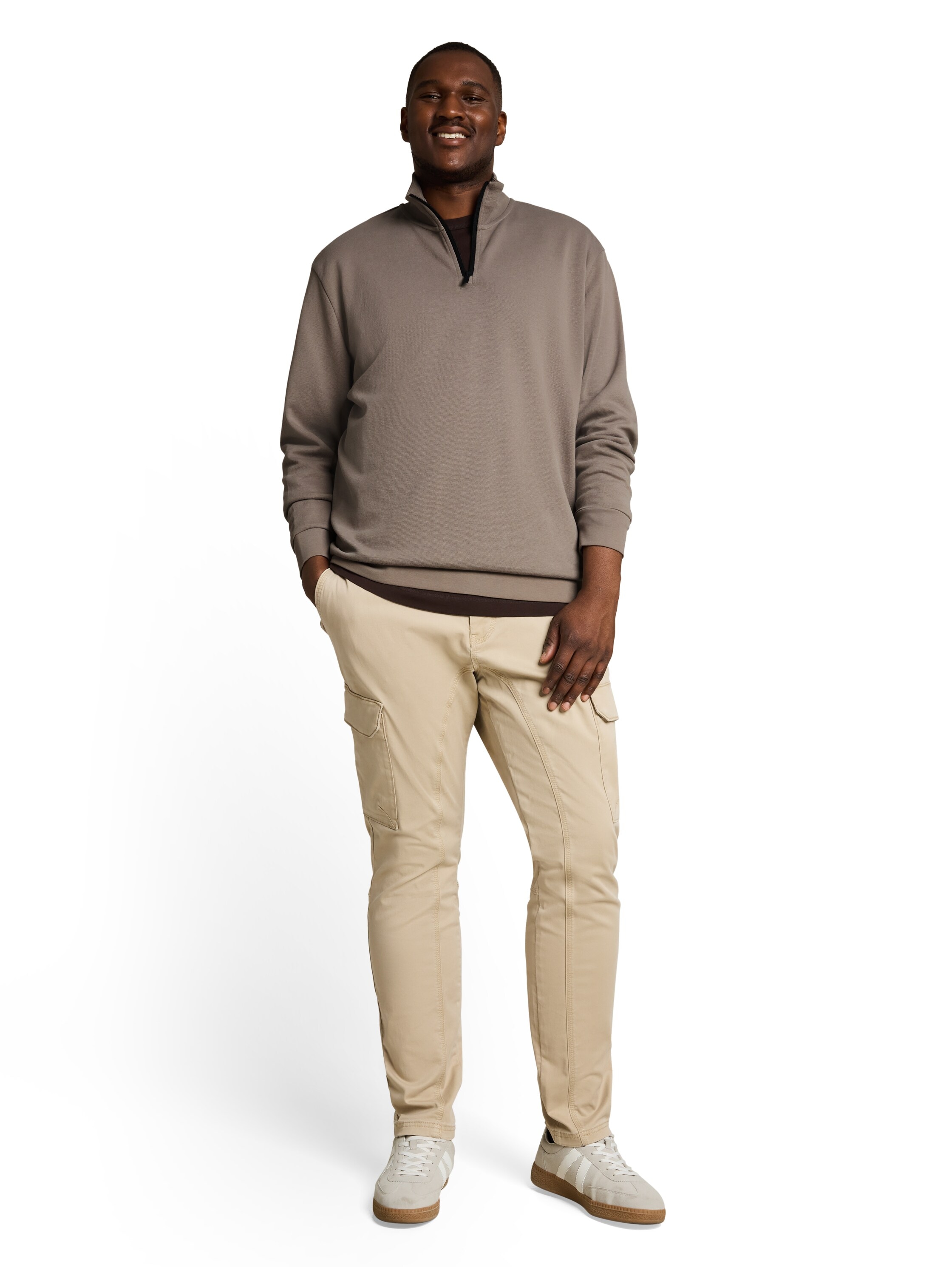 TOM TAILOR PLUS Sweatshirt , mit Troyer-Kragen / Große Größen
