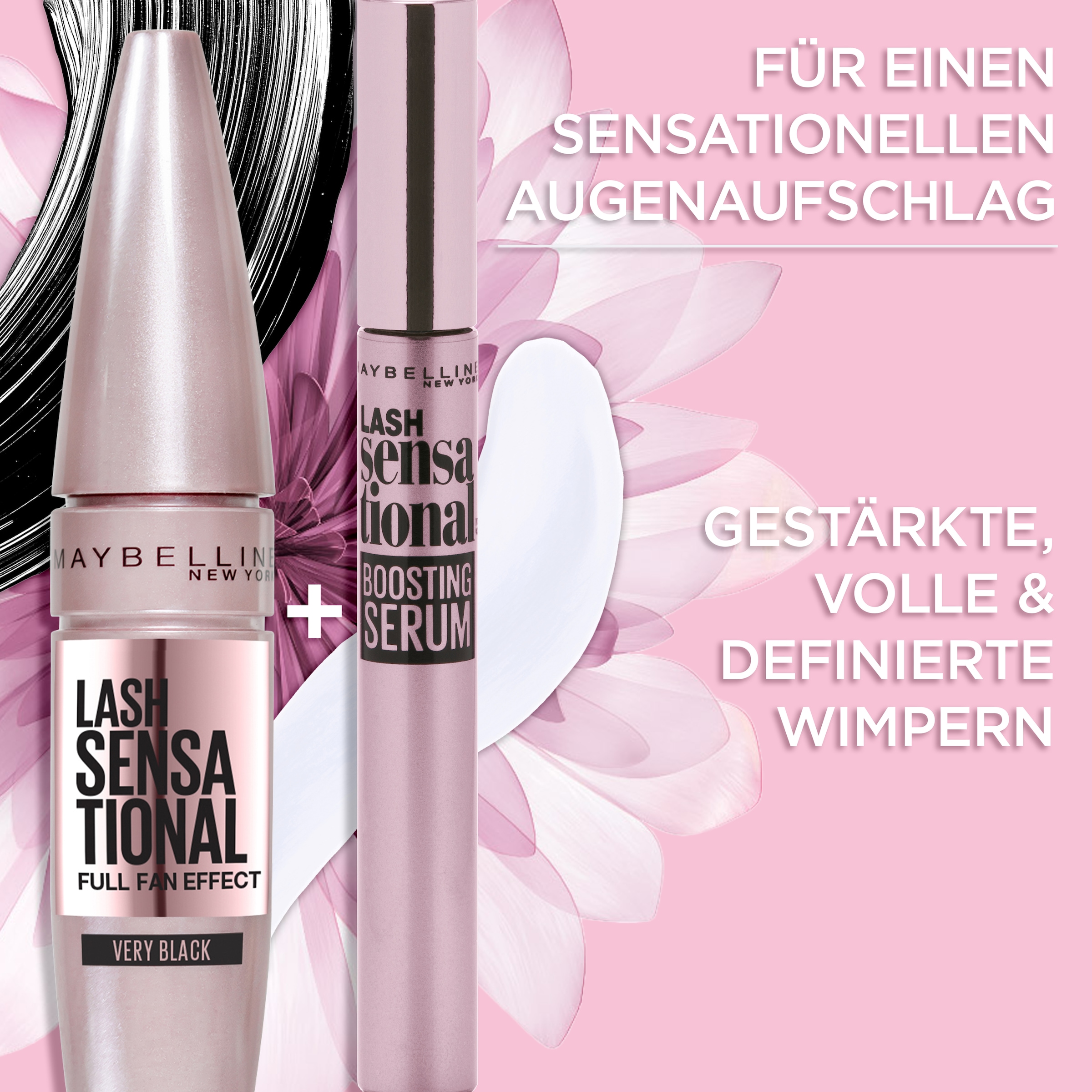 MAYBELLINE NEW YORK Mascara »LASH SENSATIONAL MASCARA« Voller-Wimpern-Fächer-Effekt