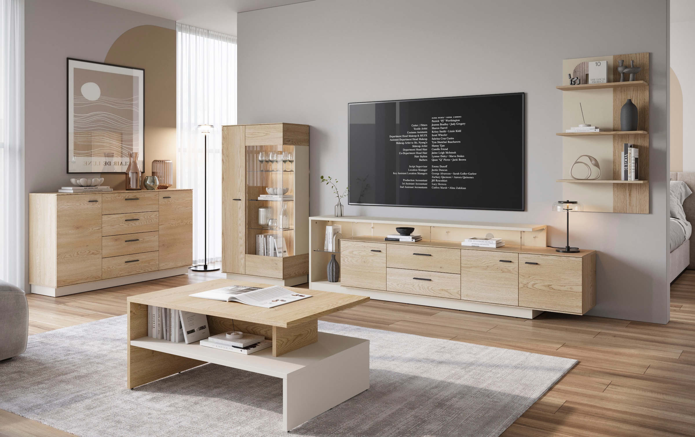 Home affaire Kommode »LAGOON« modernses Sideboard, Breite ca.155 cm, 2 Türen und 4 Schubkasten