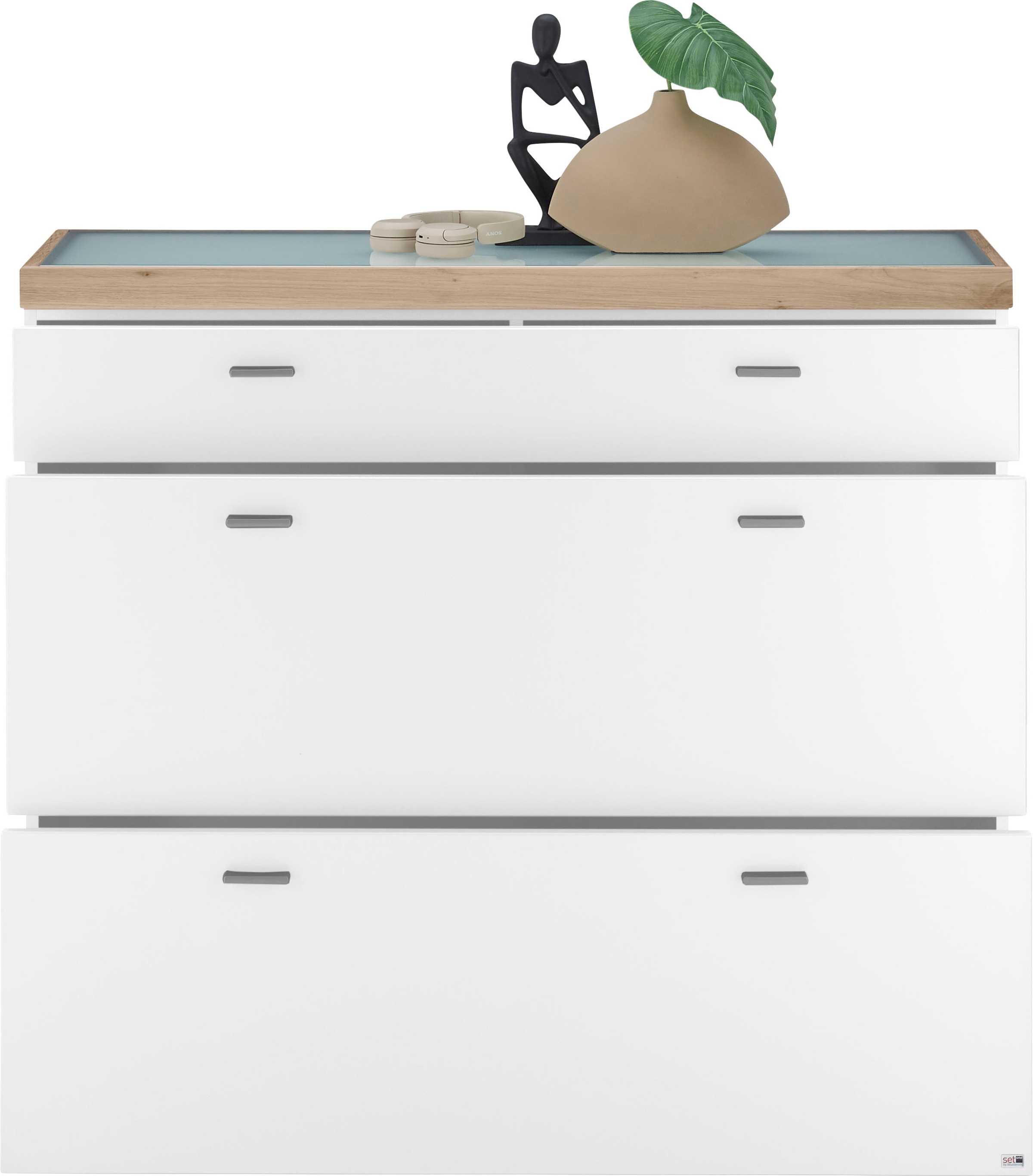 set one by Musterring Sideboard »Lancaster Dielen«, inklusive LED-Beleuchtung, mit Türen und Schubkästen, Breite 121 cm